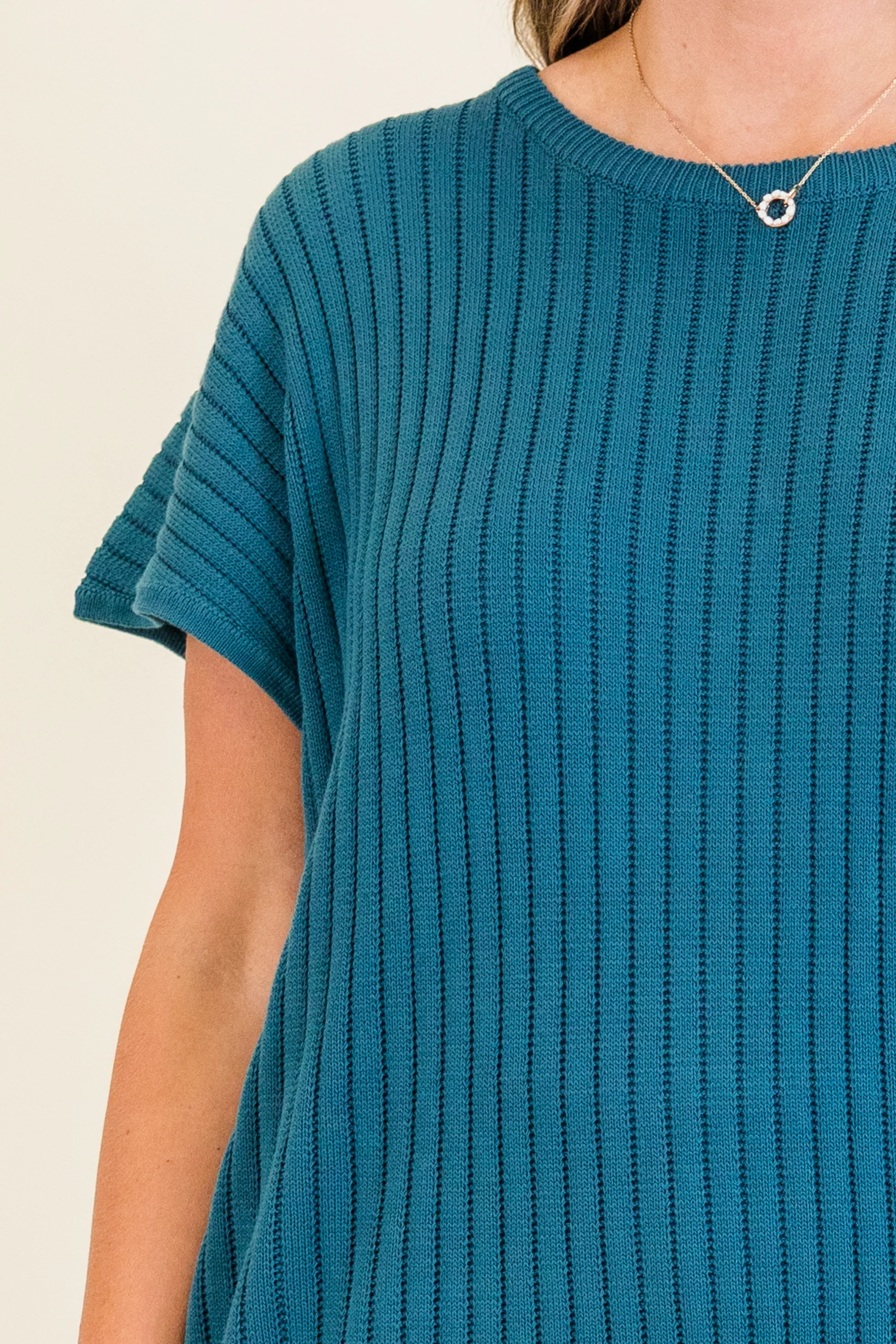 Ribbed Staple Sweater, Jade Green - Giverhouse