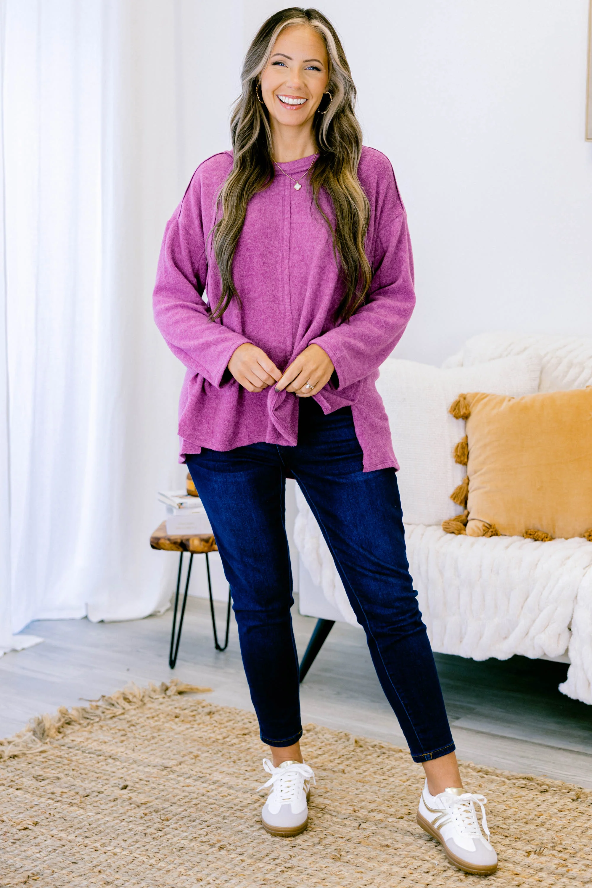 Perfect Weekend Top, Light Plum - Giverhouse