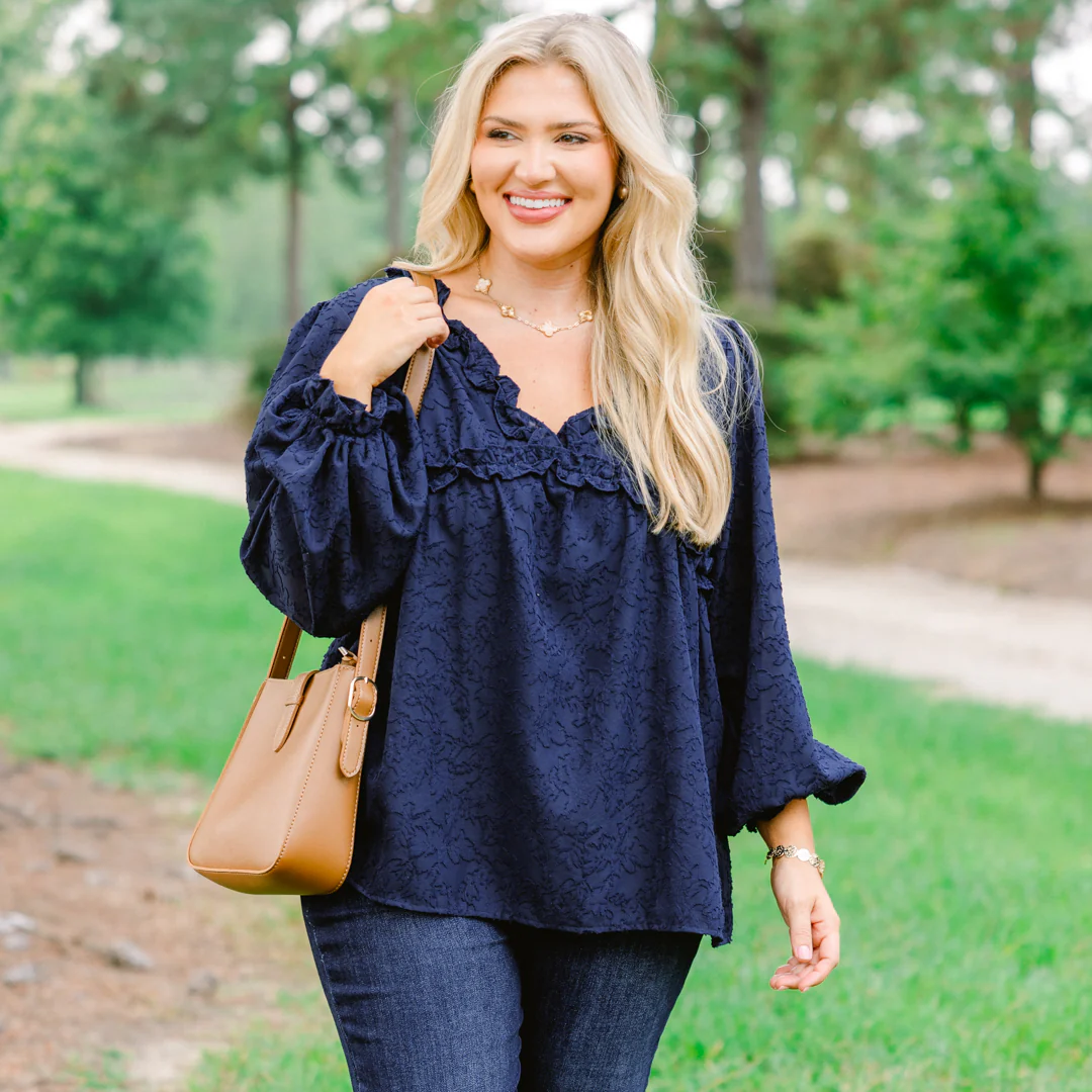 Sparkling Sunlight Top, Navy - Giverhouse