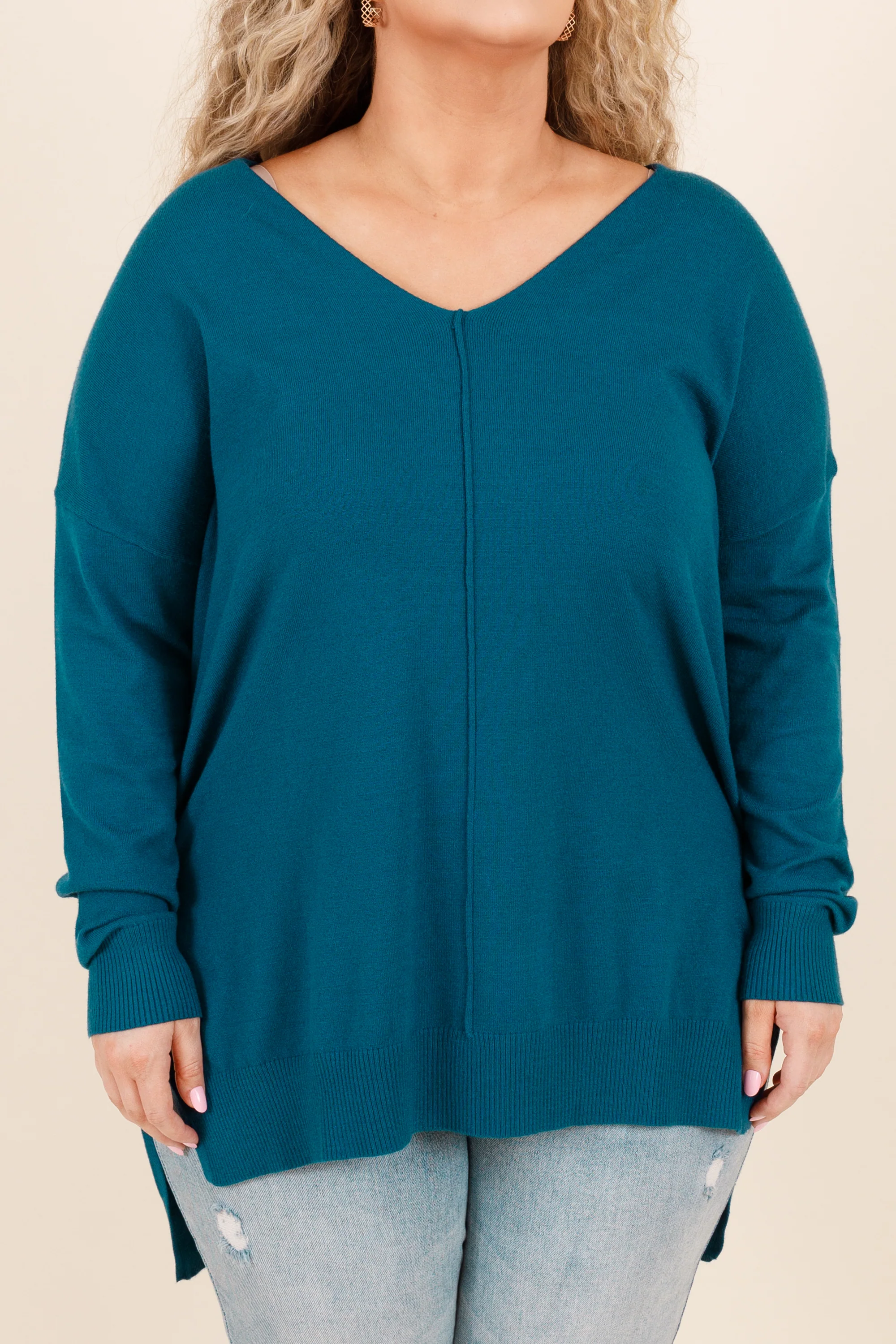 Miss Who I Was Sweater, Teal - Giverhouse