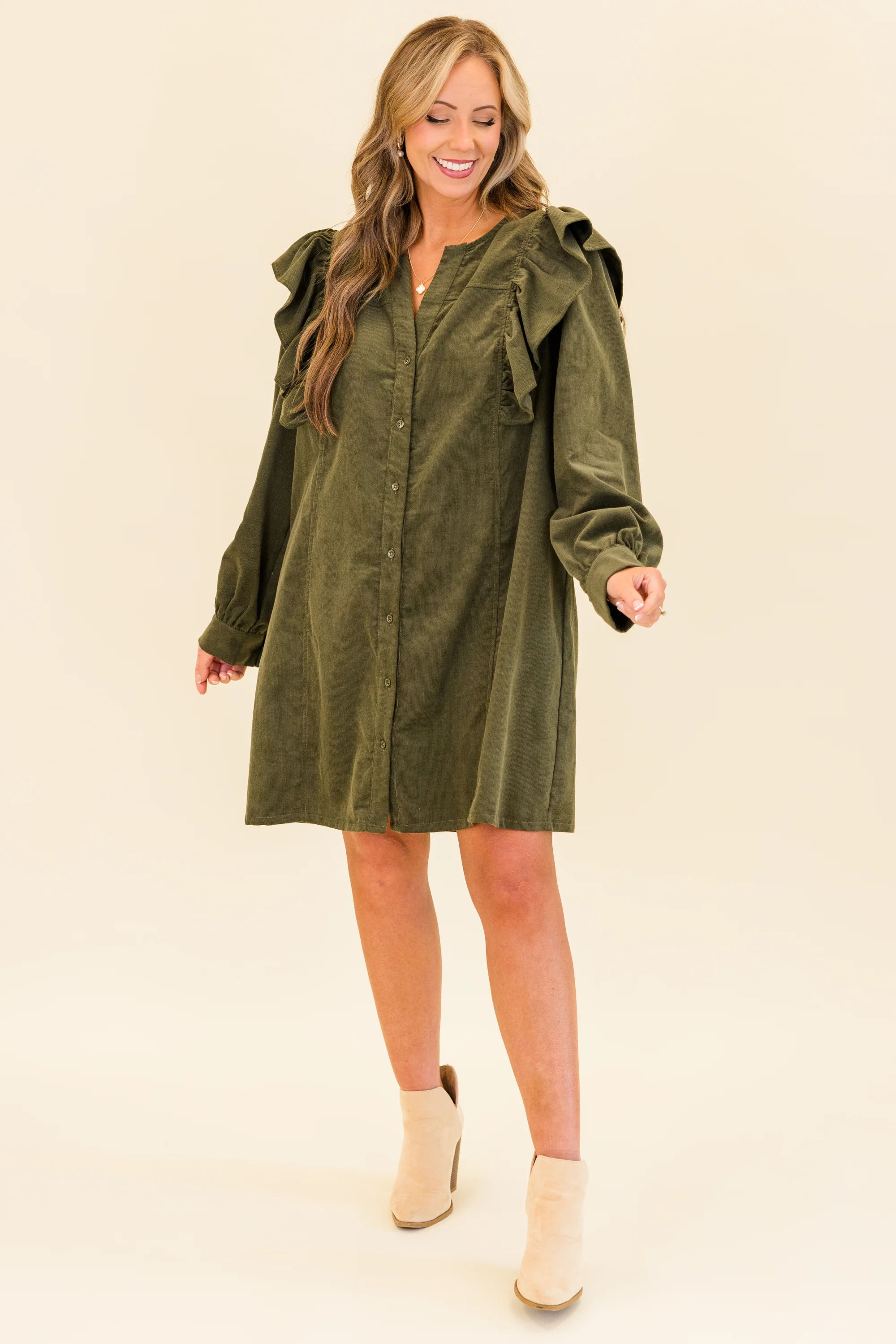 When The Night is Here Dress, Olive - Giverhouse