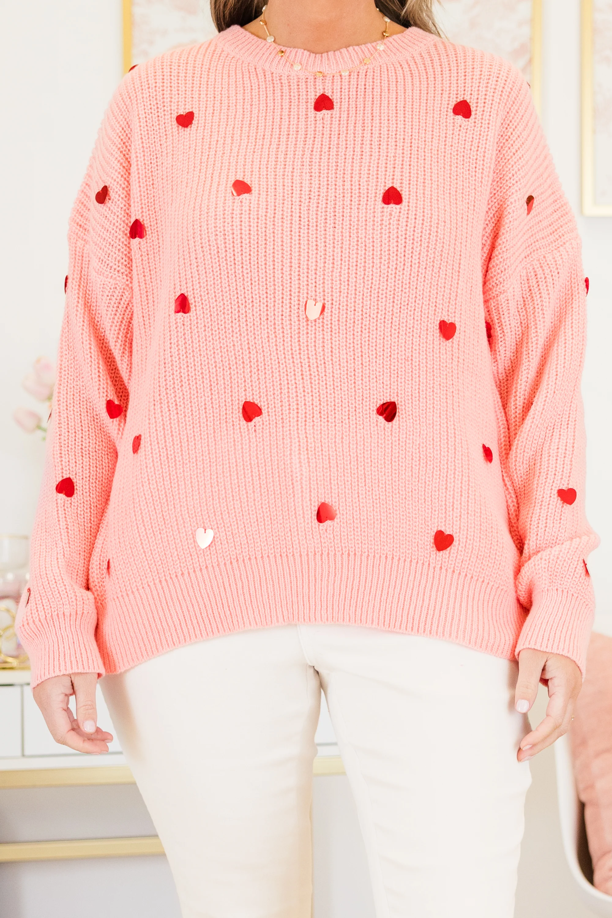 Heartbeat Tempo Sweater, Blush - Giverhouse