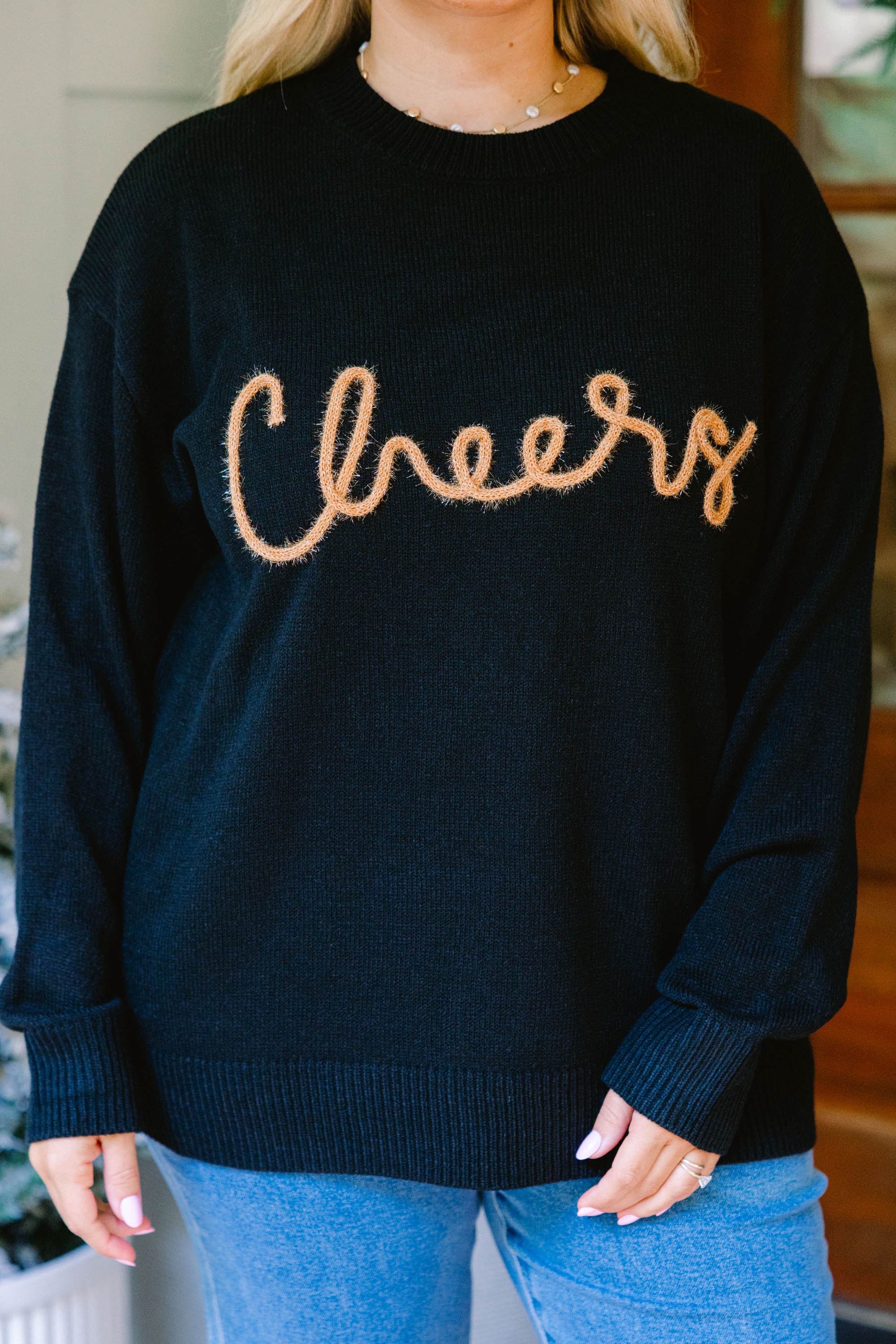 Cheers Just Because Top, Black - Giverhouse