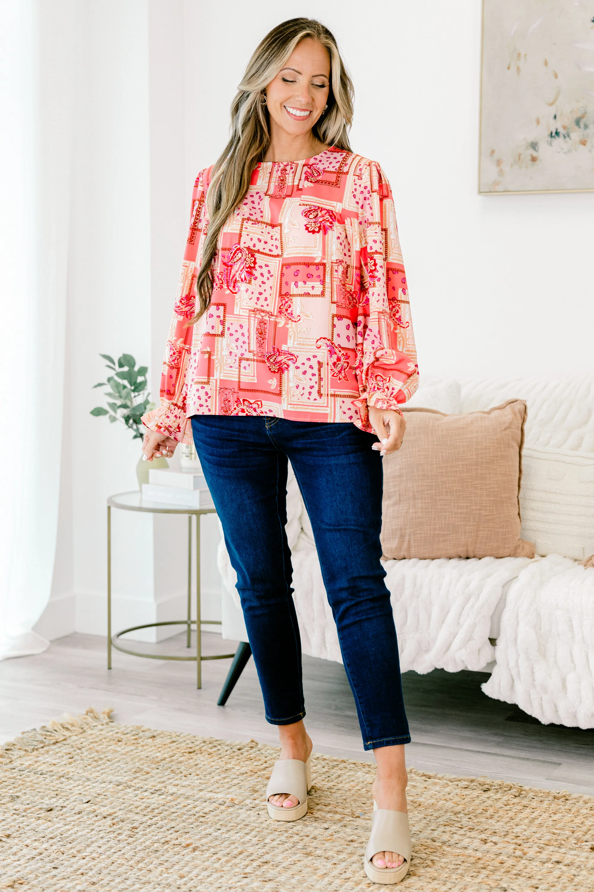 Wanderlust Journey Top, Pink-Red - Giverhouse