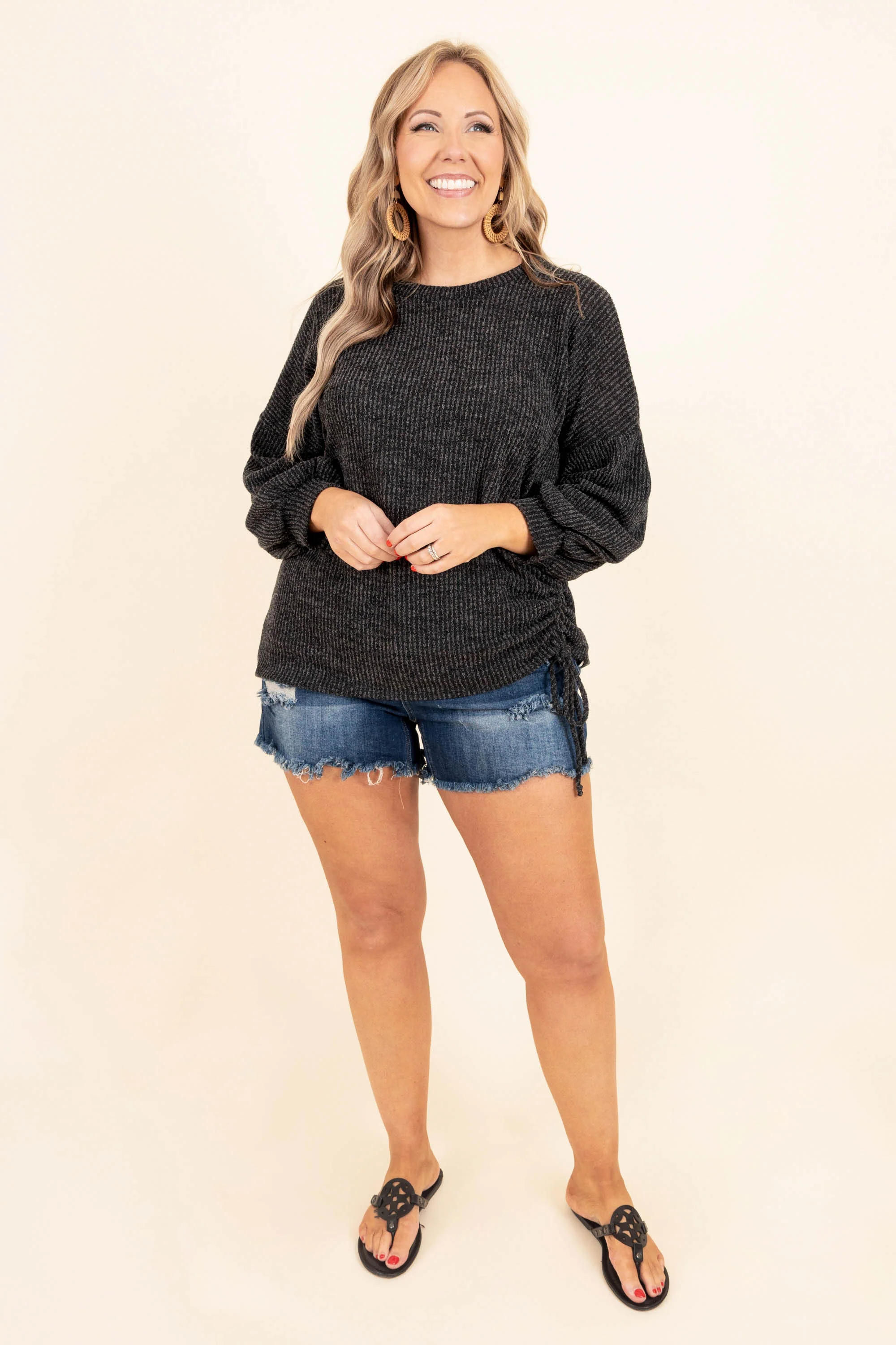 Good Times And Tan Lines Shorts, Dark Wash - Giverhouse