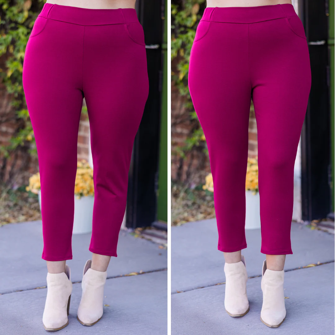 Business Lady Pants, Magenta - Giverhouse