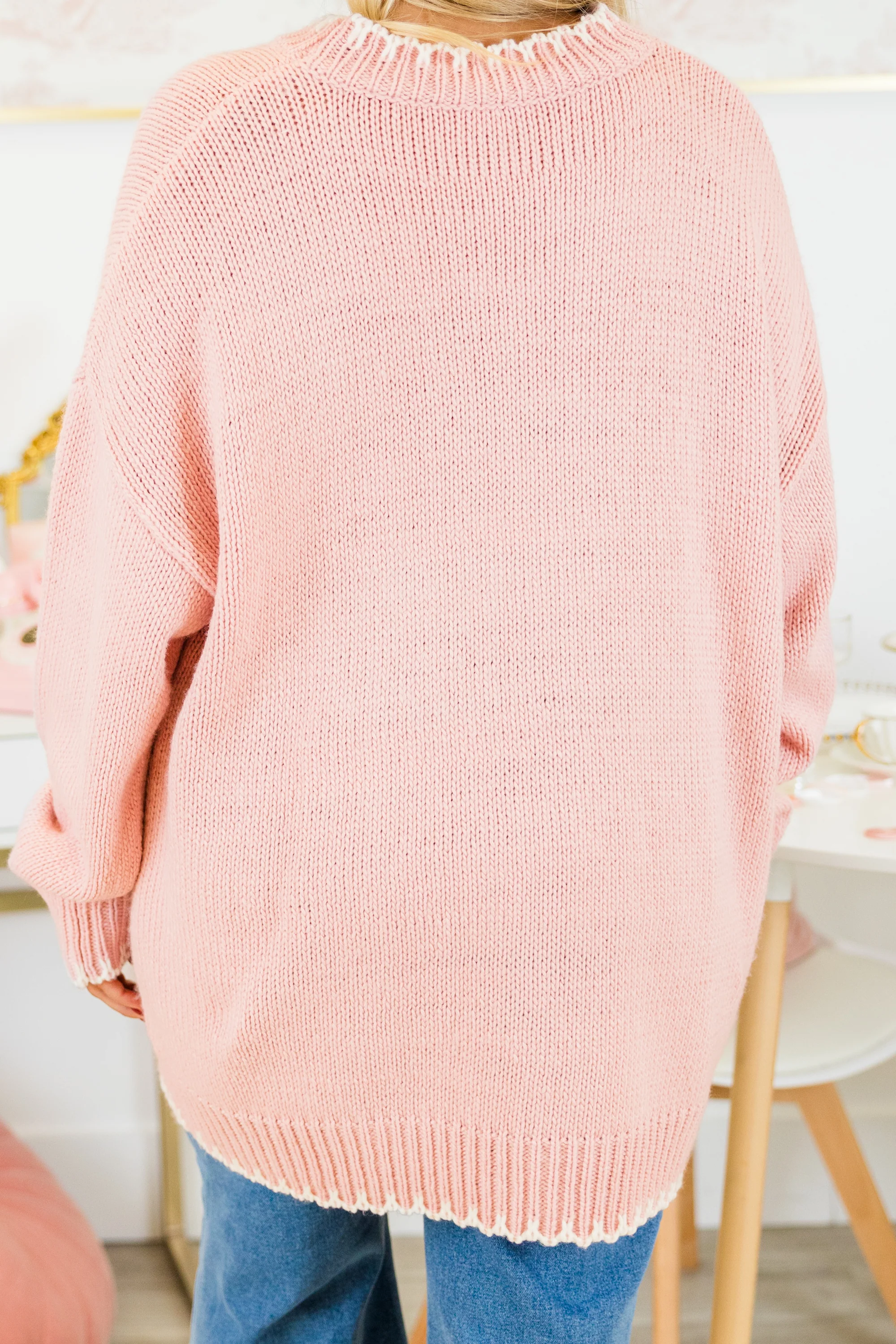 Cute And Charming Sweater, Pink - Giverhouse