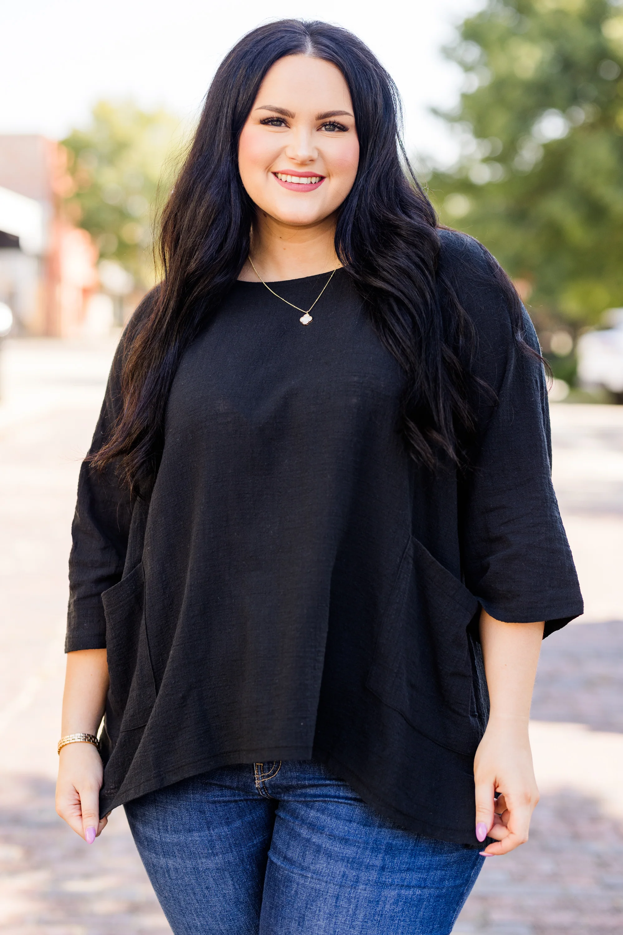 Thinking It Through Tunic, Black - Giverhouse