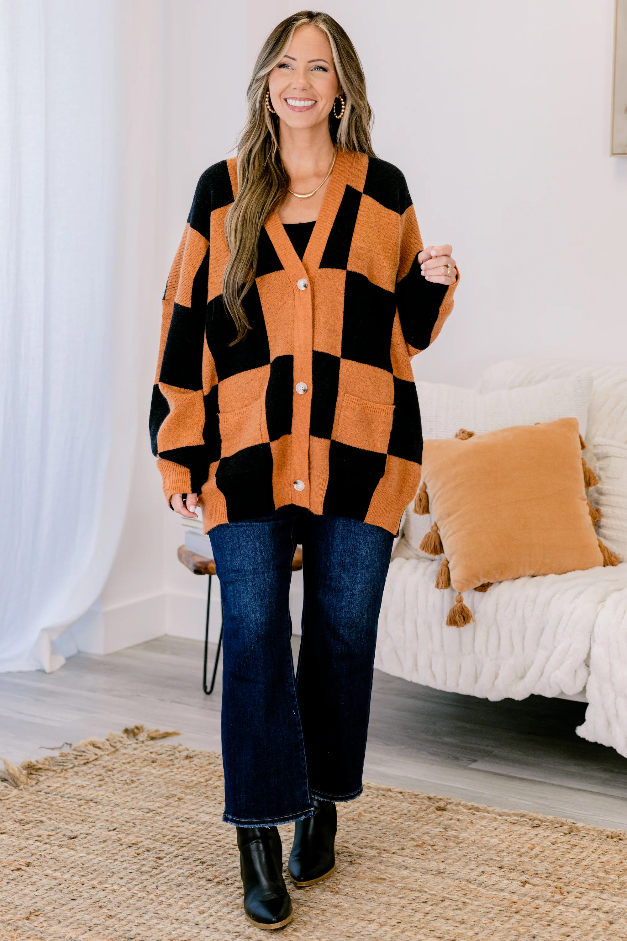 On The Run Cardigan, Pumpkin - Giverhouse