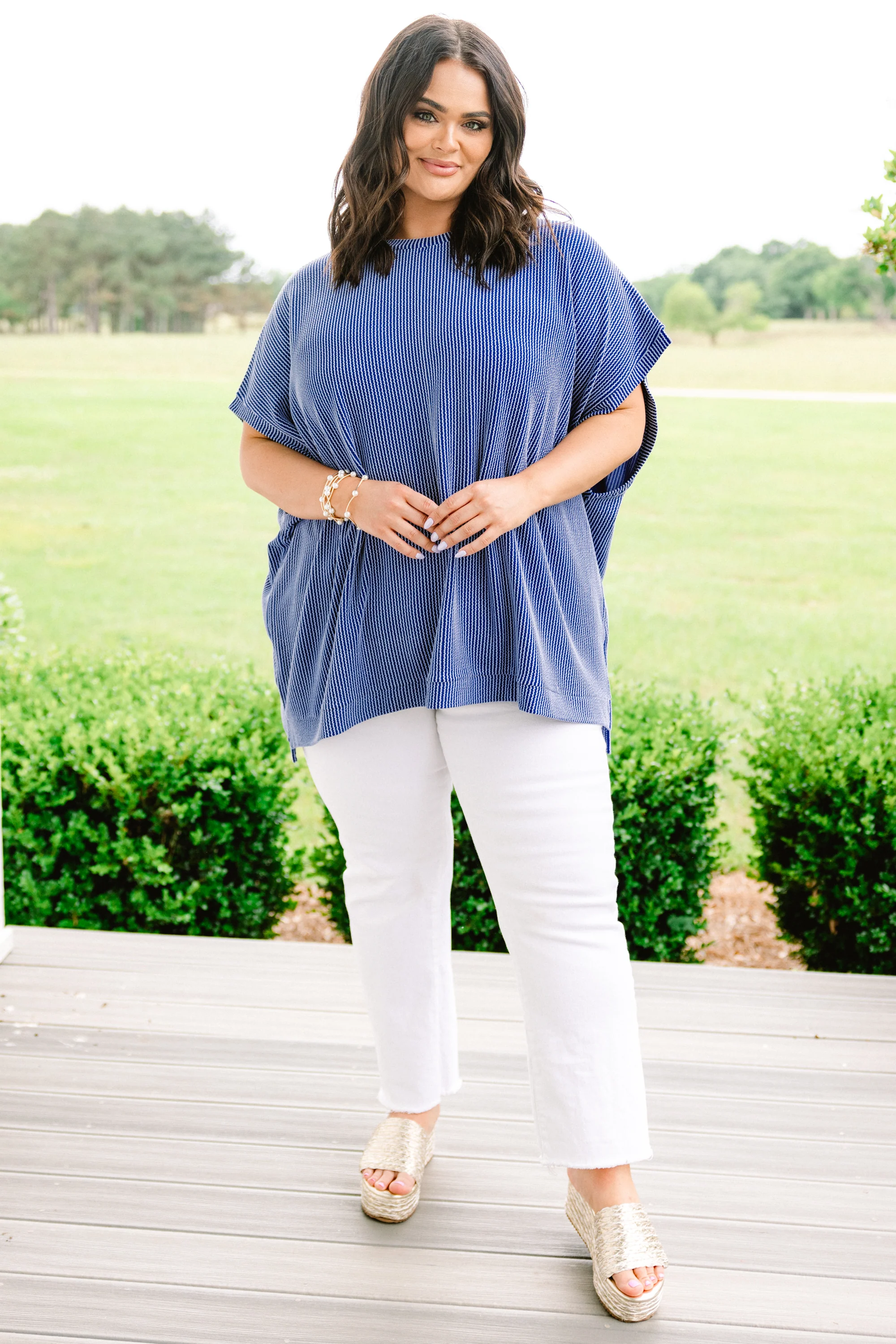 All About Knits Top, Dark Blue - Giverhouse