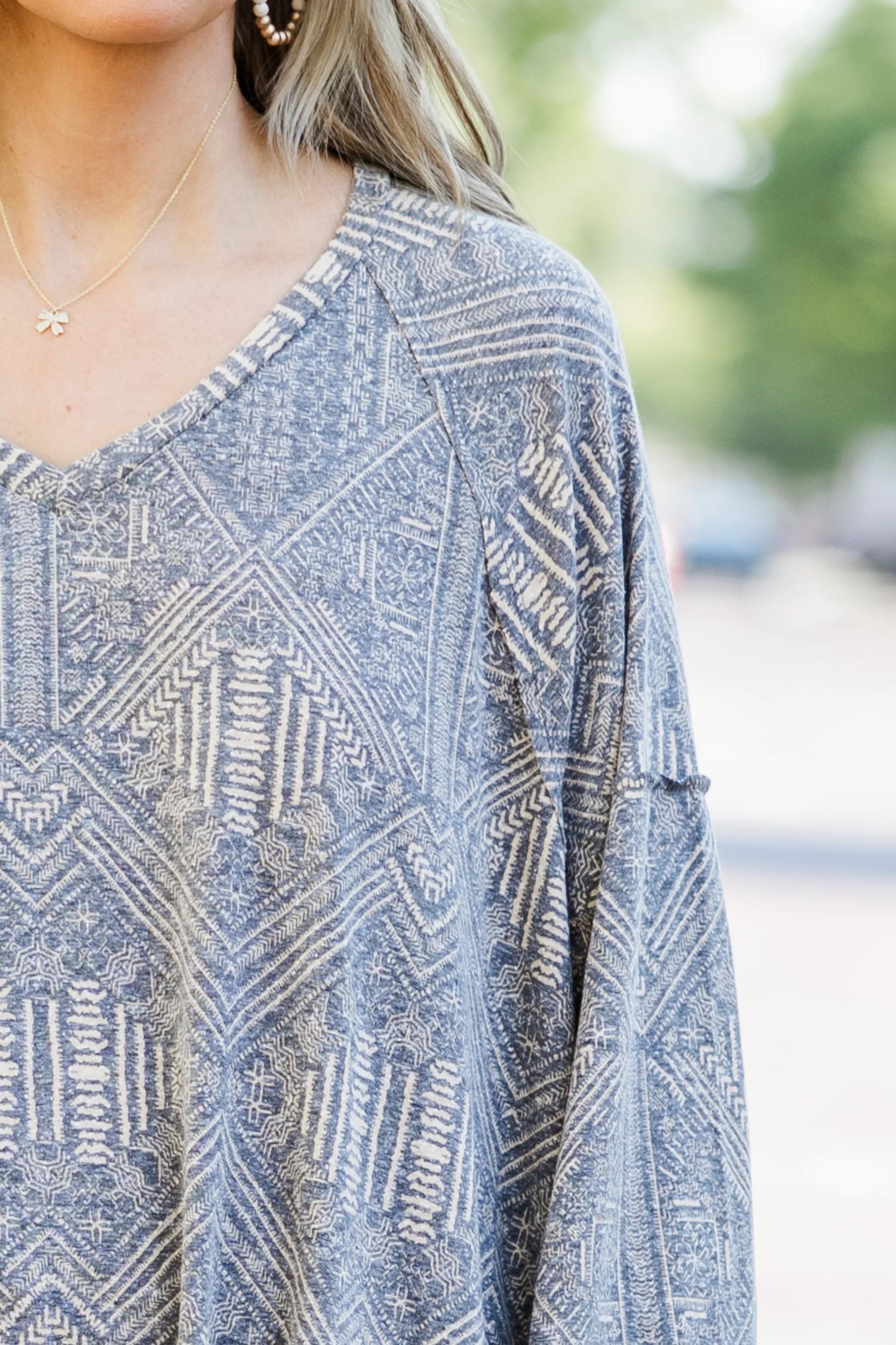 Full Of Charm Top, Gray - Giverhouse