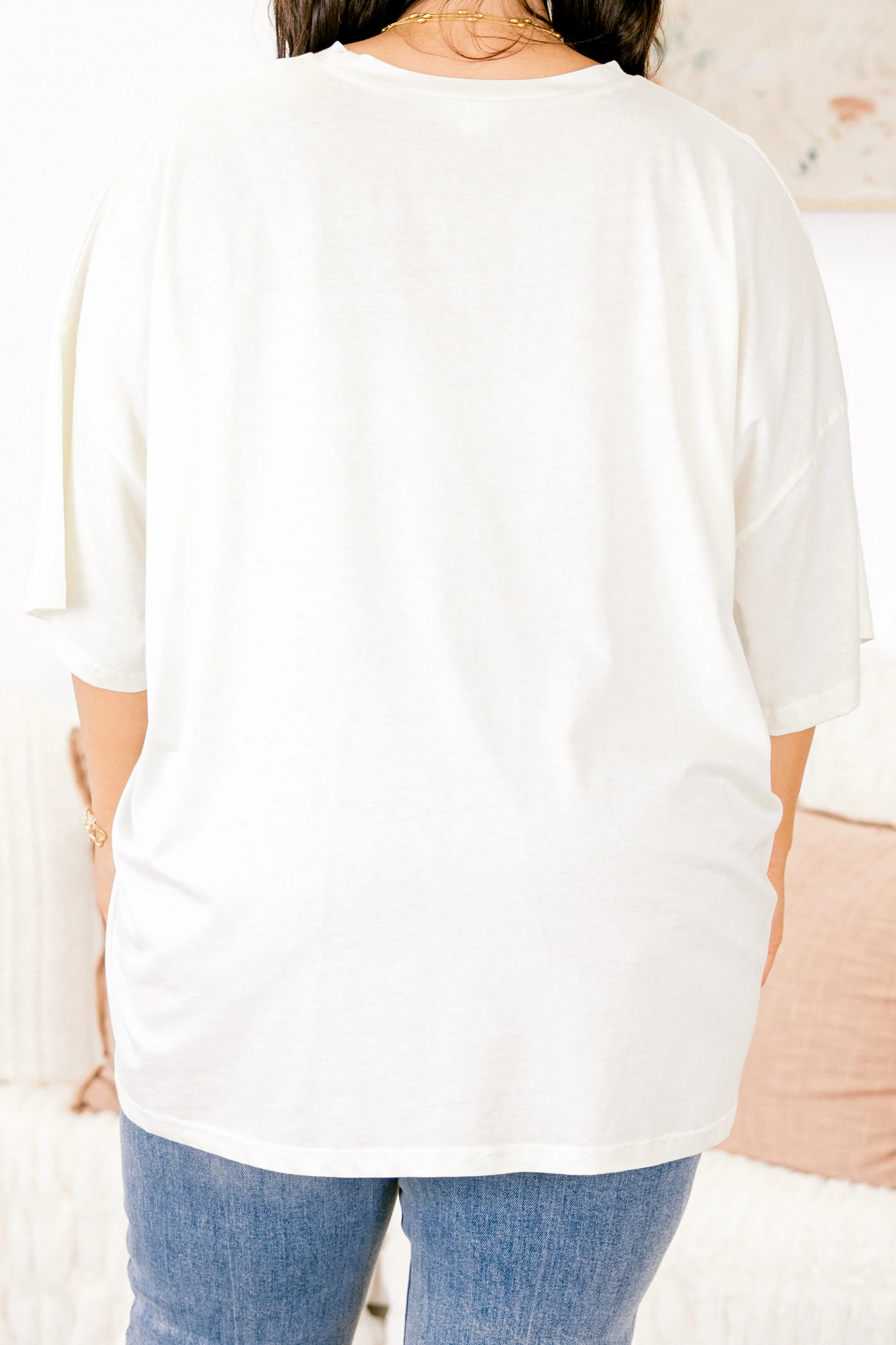 Three Little Geese Boyfriend Tee, Ivory - Giverhouse