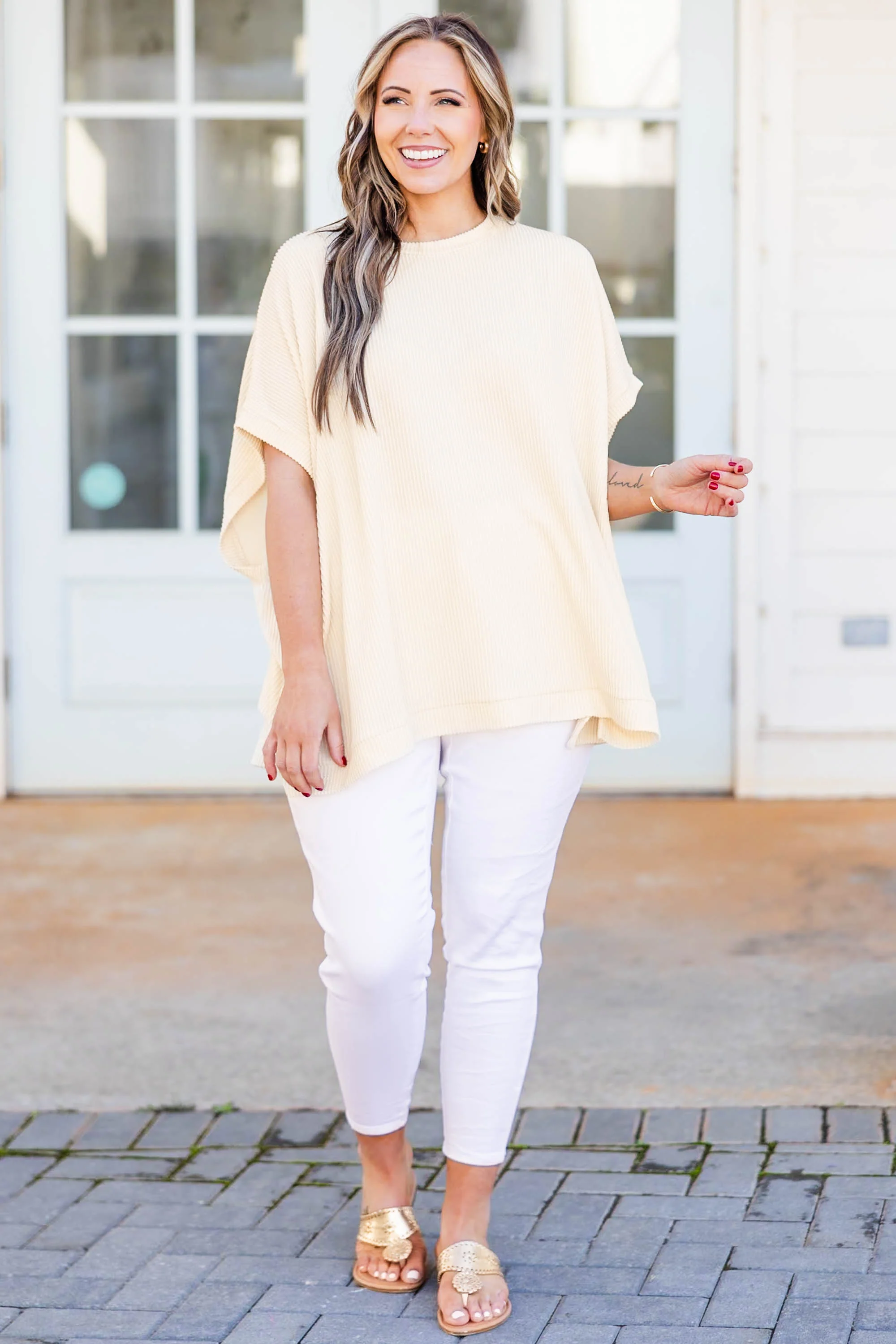 All About Knits Top, Oatmeal - Giverhouse