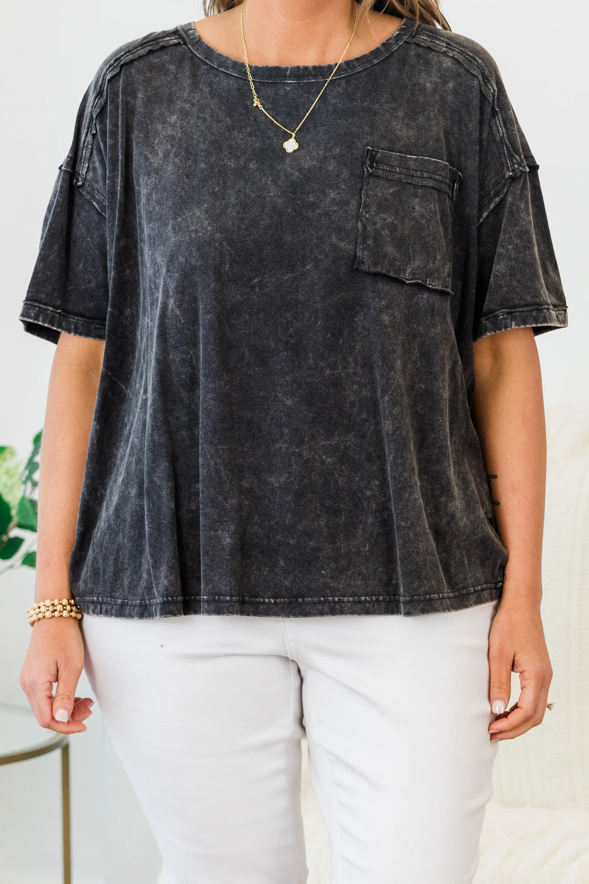 Should We Talk Top, Ash Black - Giverhouse