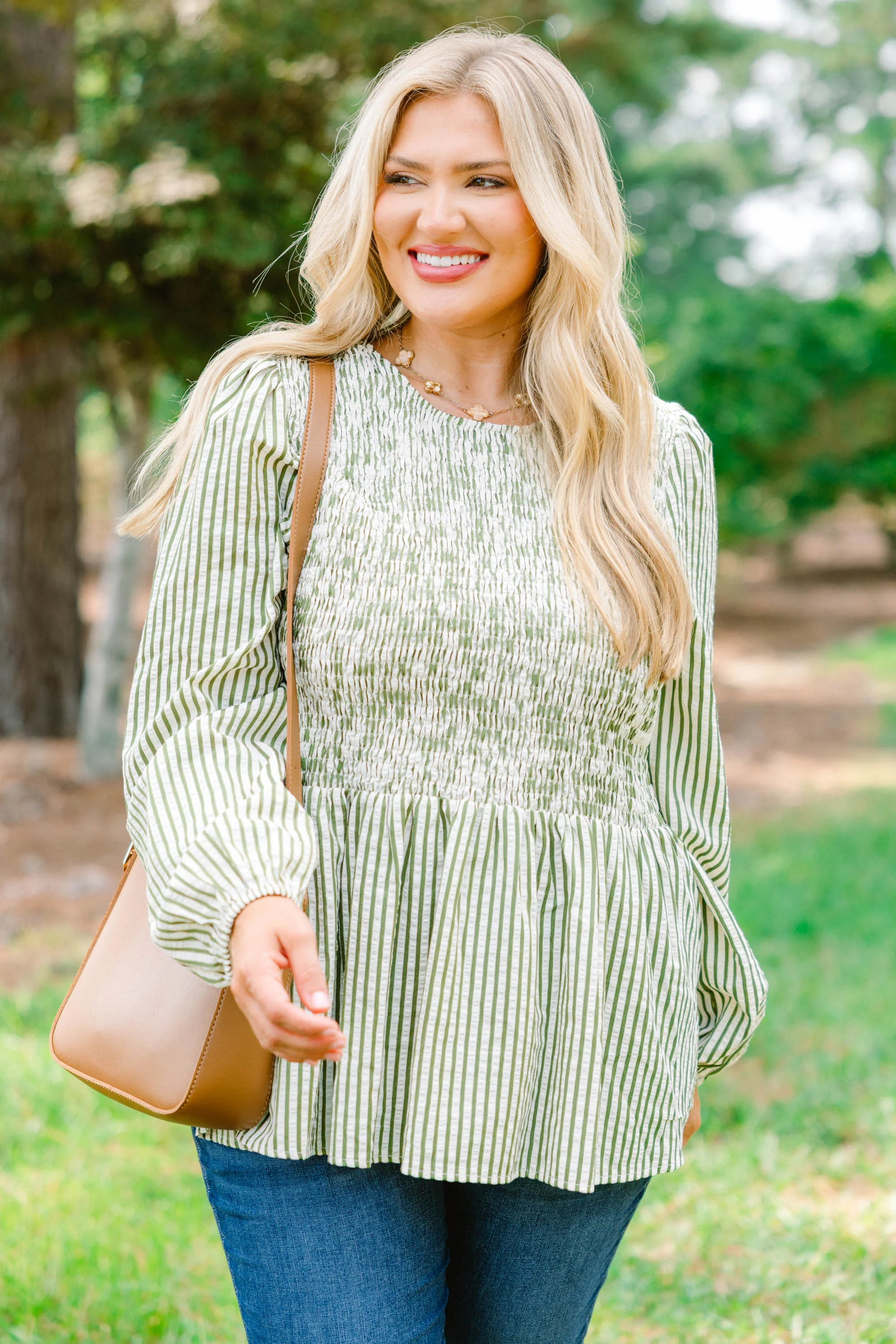 Wallflower Kisses Top, Green Stripe - Giverhouse