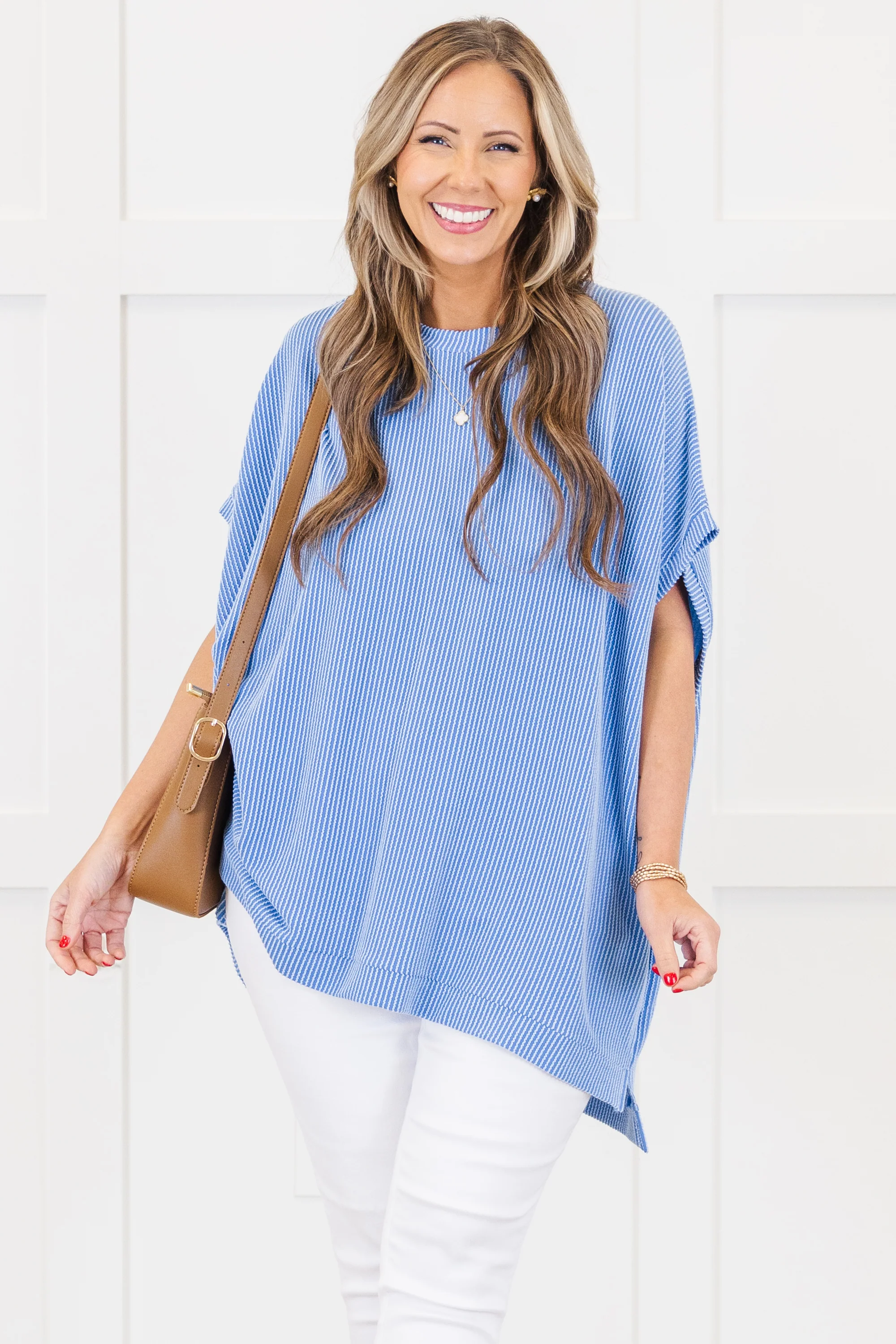 All About Knits Top, Blue - Giverhouse
