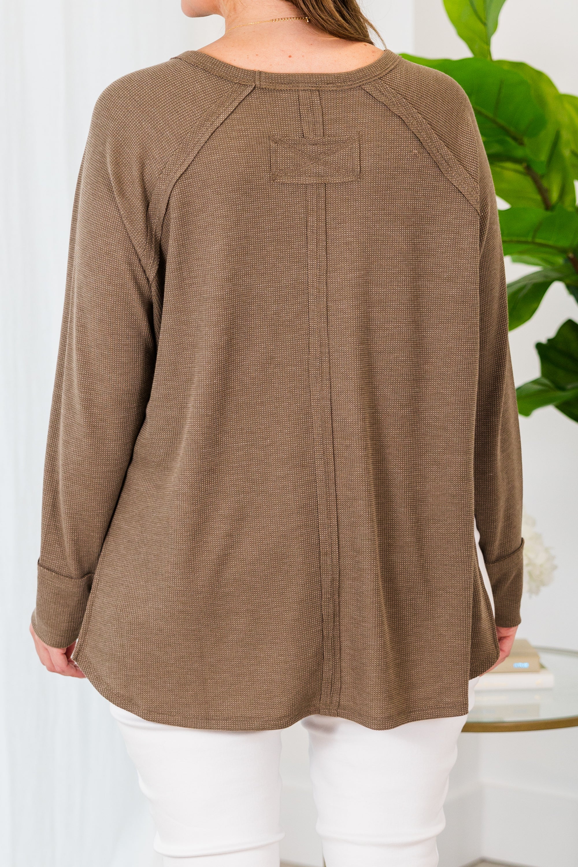 Letting Time Waste Top, Mocha - Giverhouse