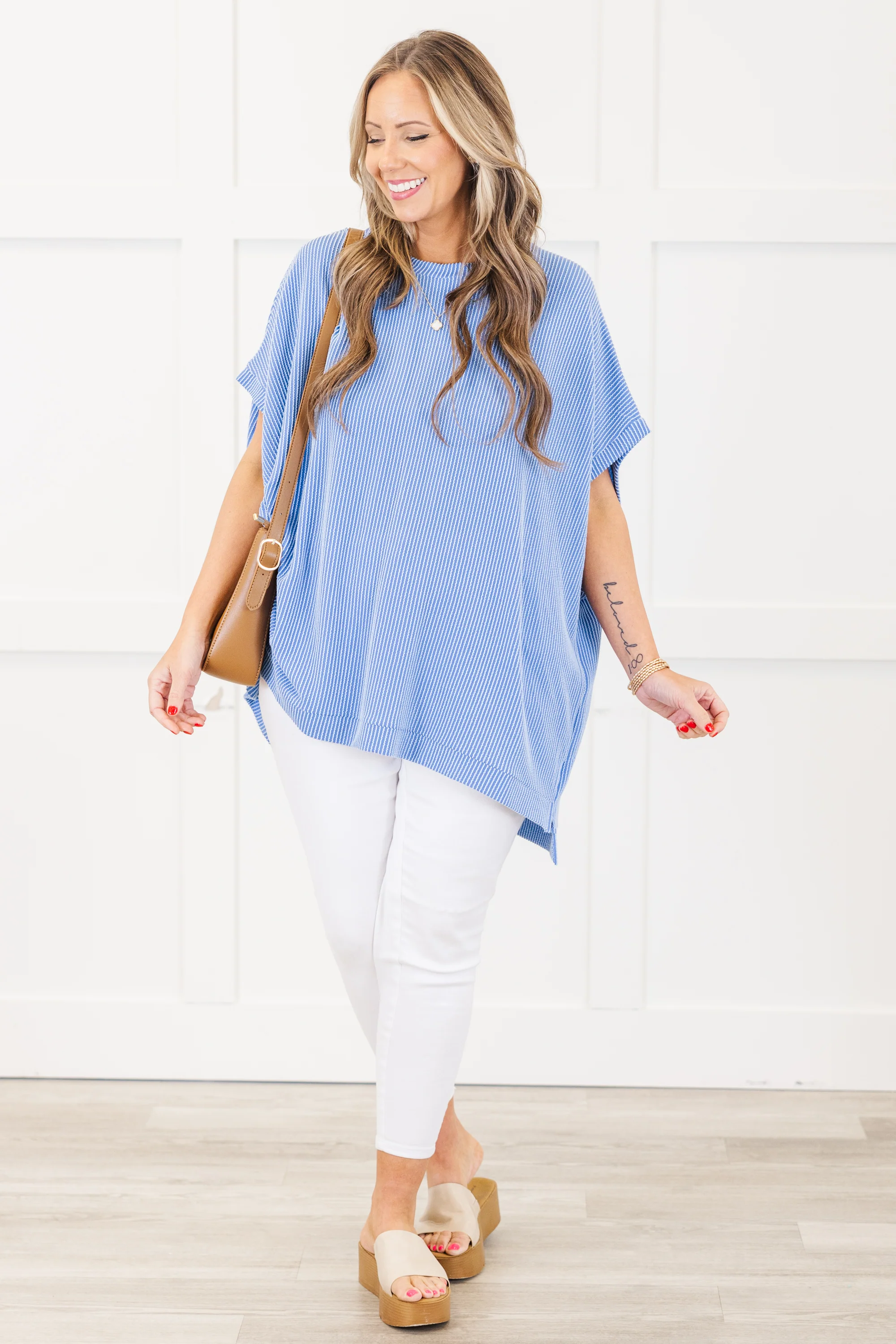 All About Knits Top, Blue - Giverhouse
