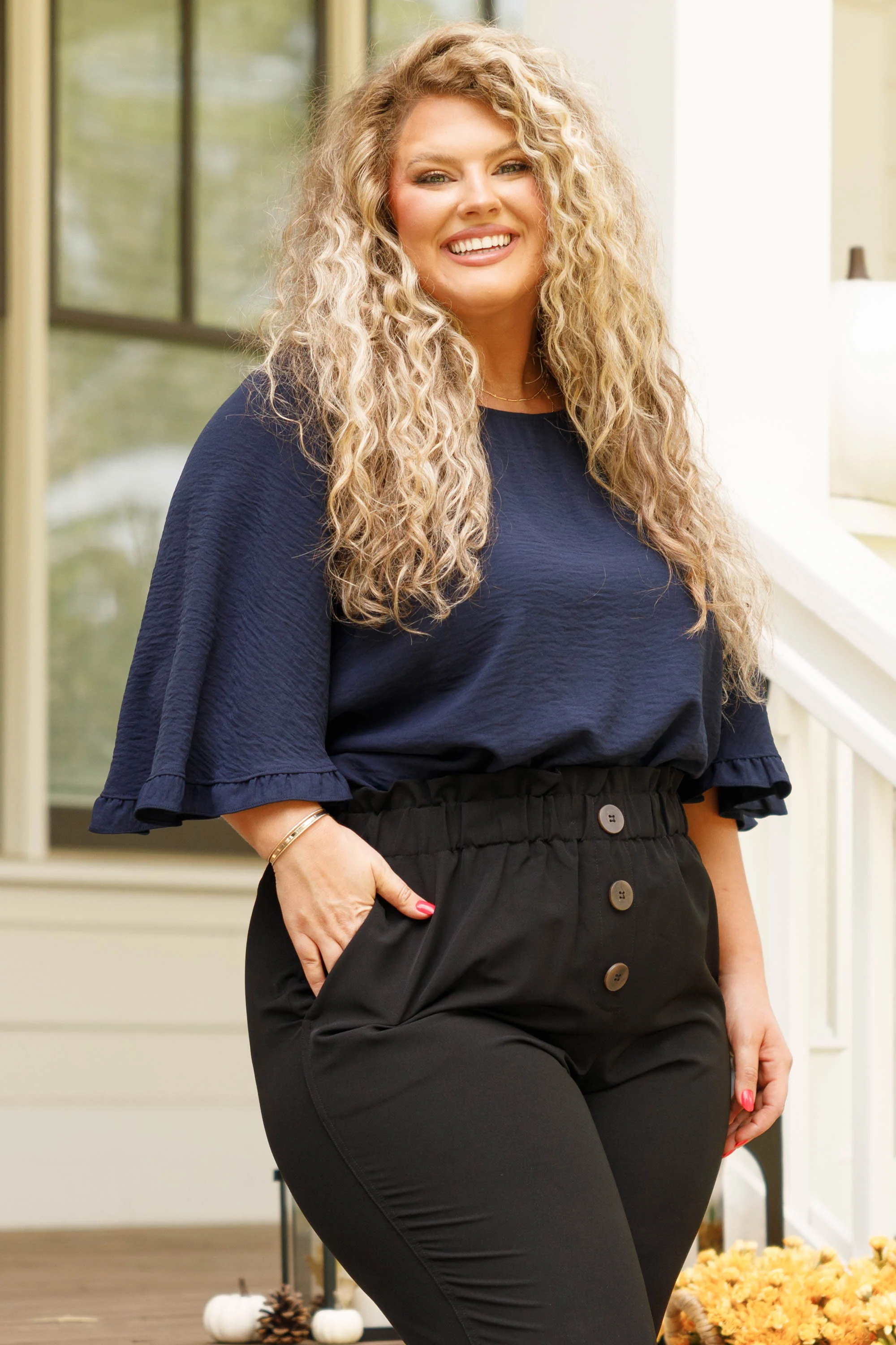 Come Hideaway Top, Navy - Giverhouse