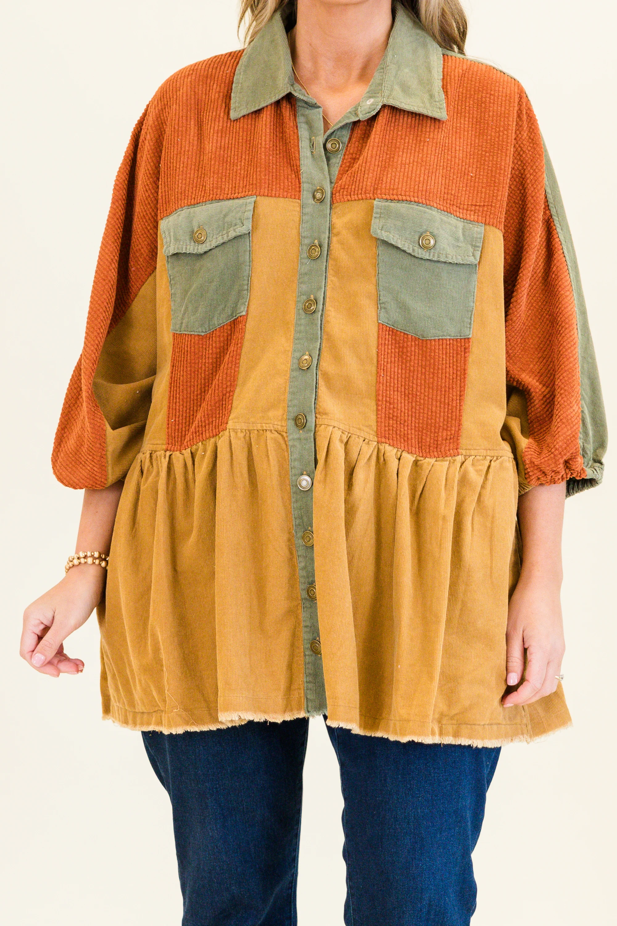 Harvest Hues Shacket, Rust Mix - Giverhouse