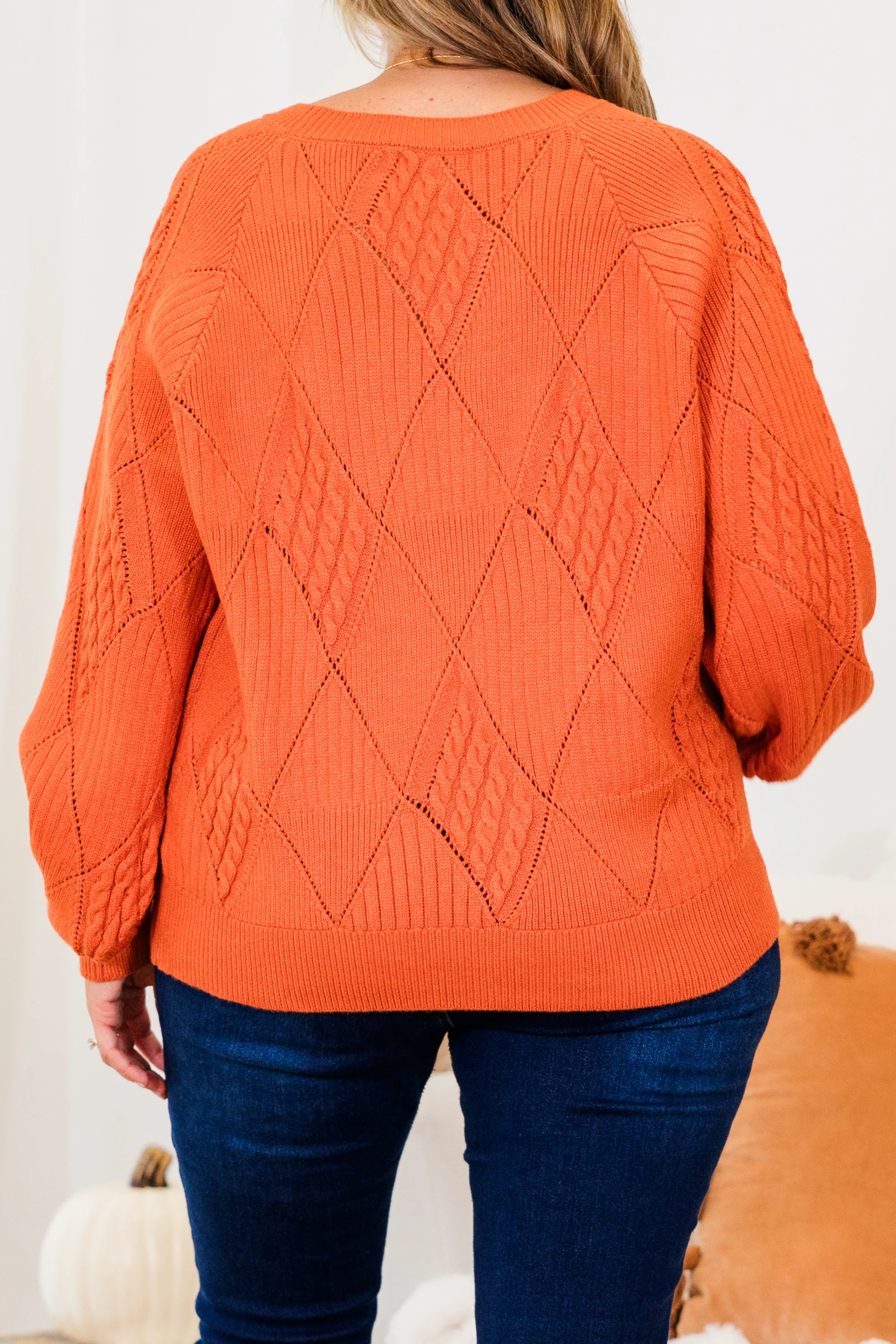 Open My Heart Sweater, Rust - Giverhouse