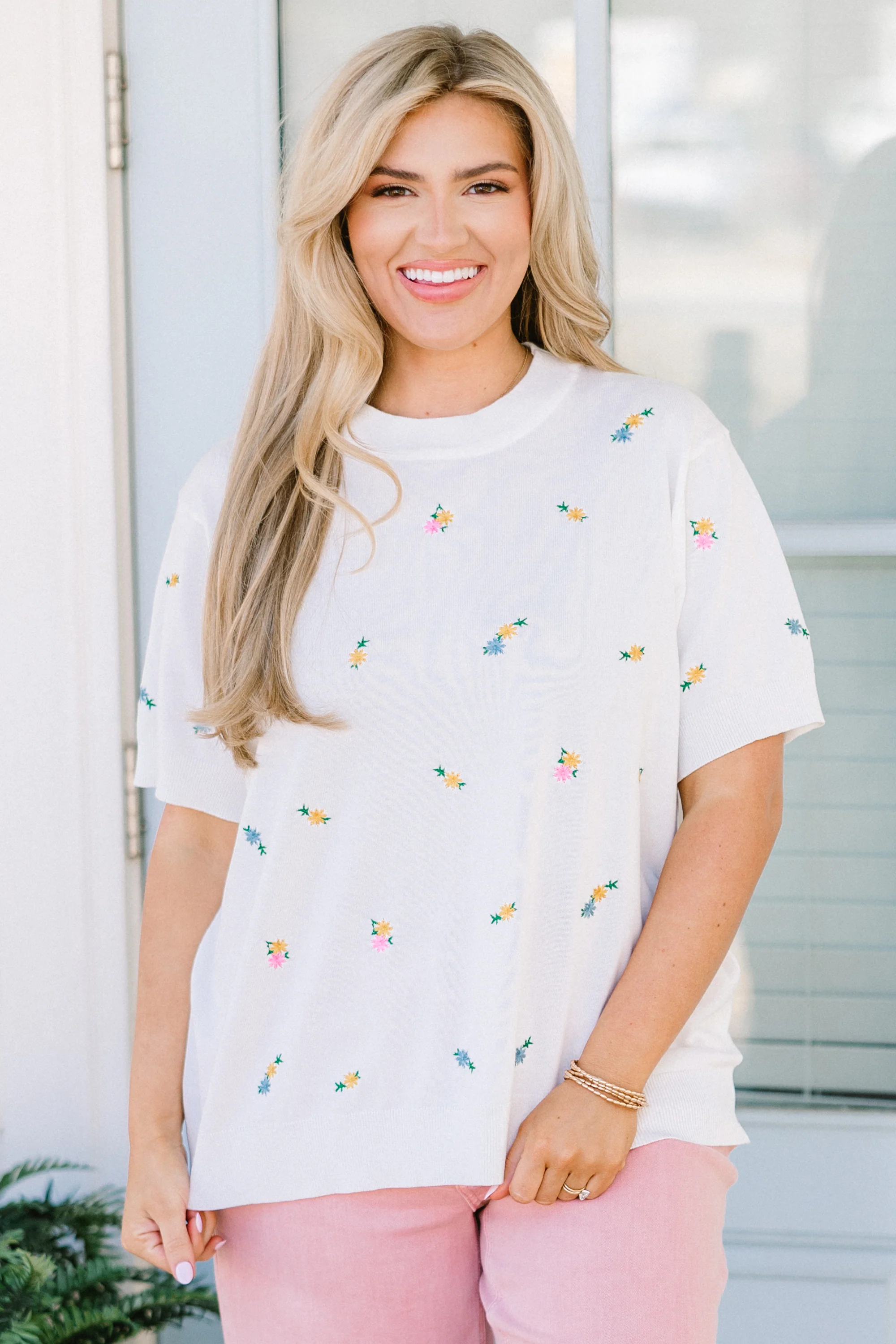 All I Want Is Spring Sweater, White - Giverhouse