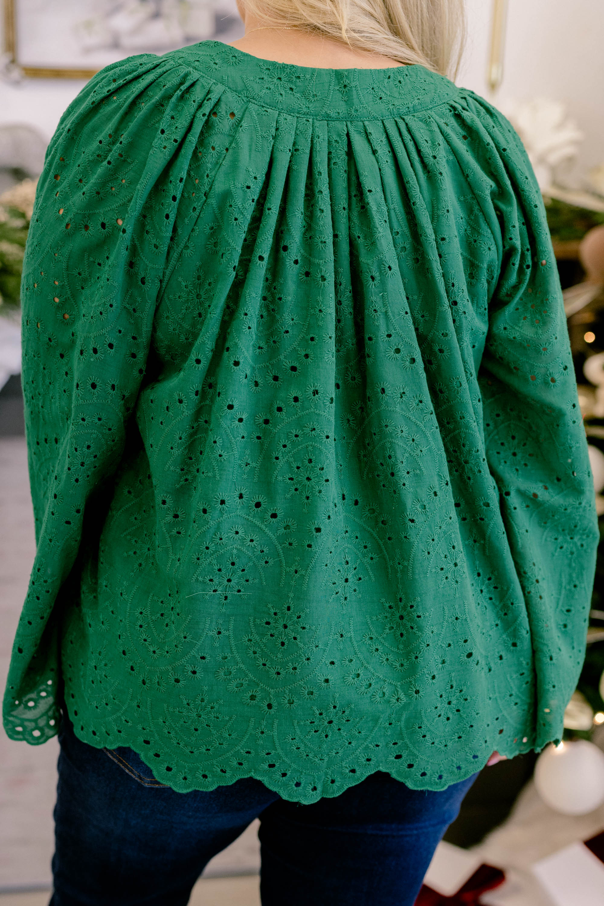 Free Like The Wind Top, Green Lace - Giverhouse