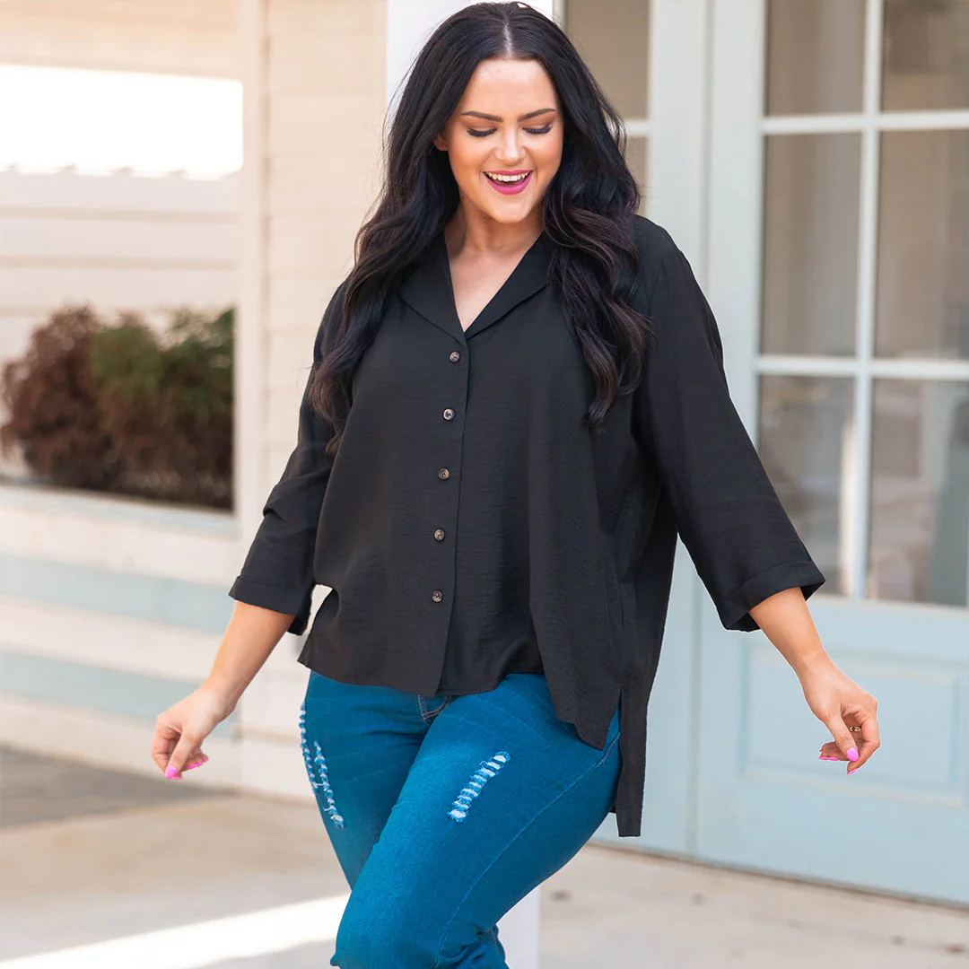 Pictured Together Top, Black - Giverhouse