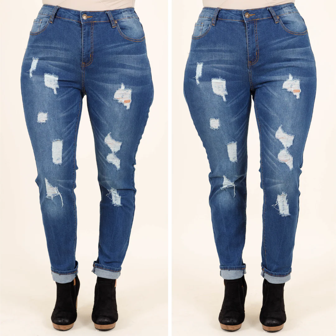 Arriving In Style Boyfriend Jeans, Medium Wash - Giverhouse