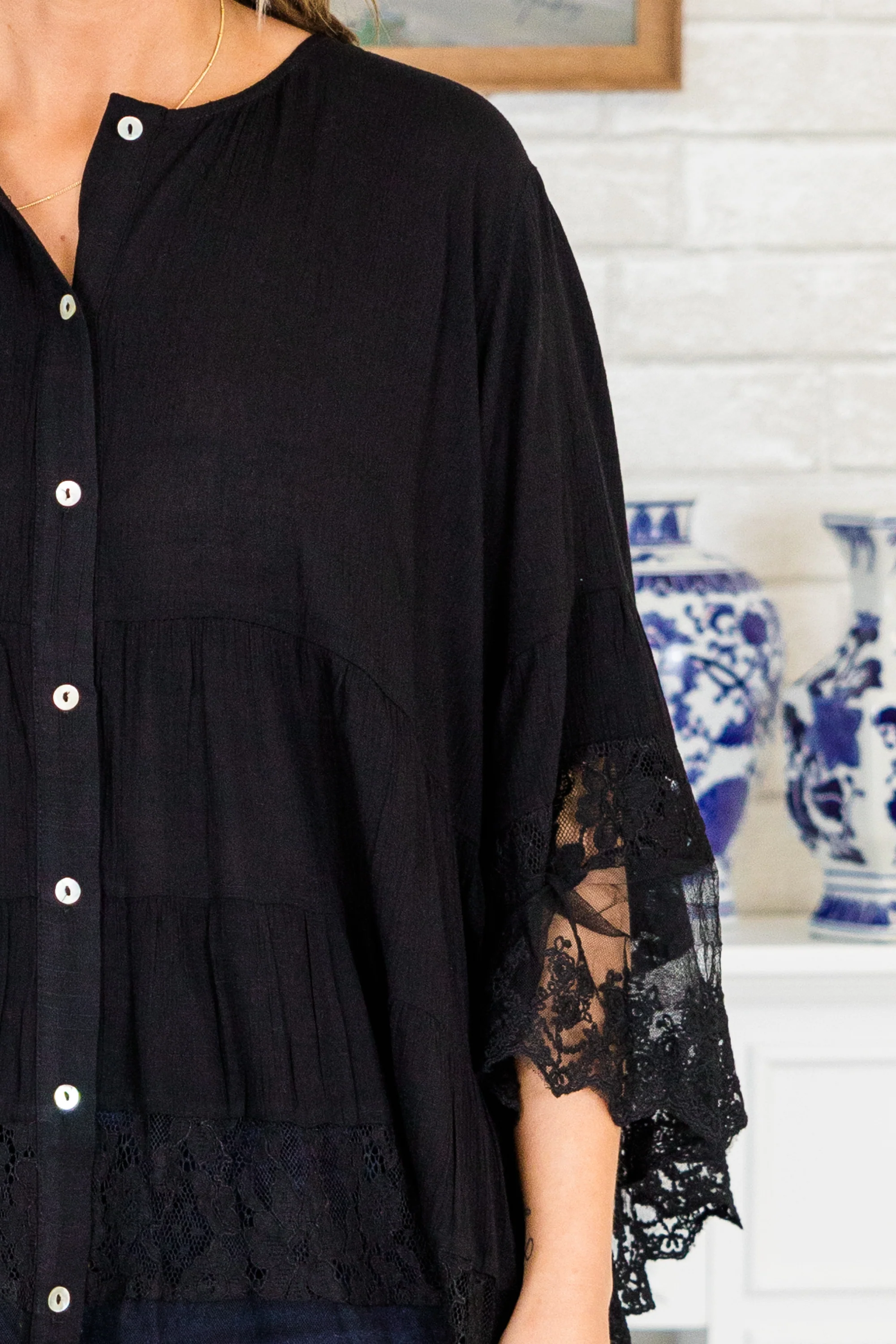 Don't Fail Me Now Blouse, Black - Giverhouse