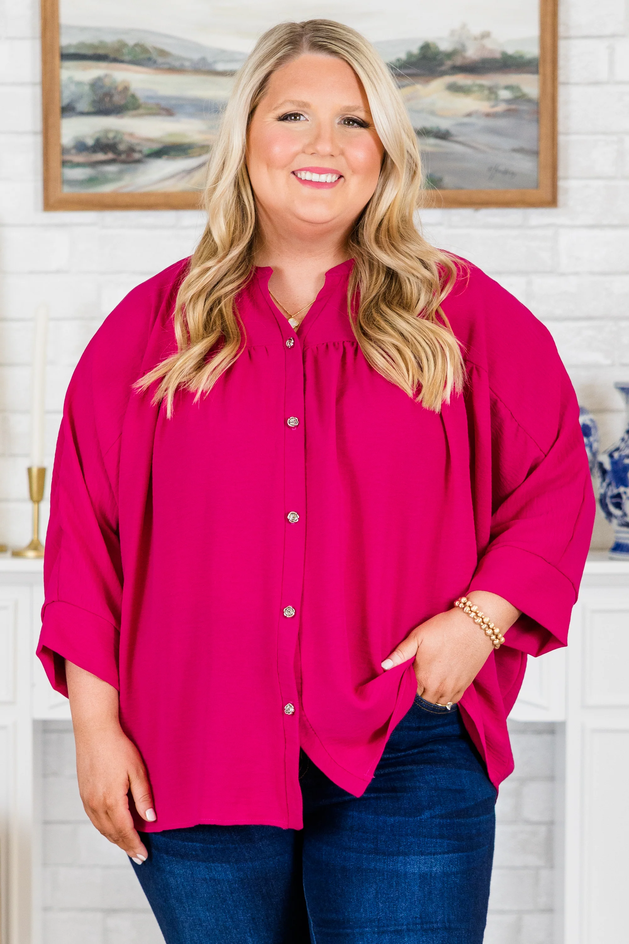 Fond Reflections Top, Pink - Giverhouse