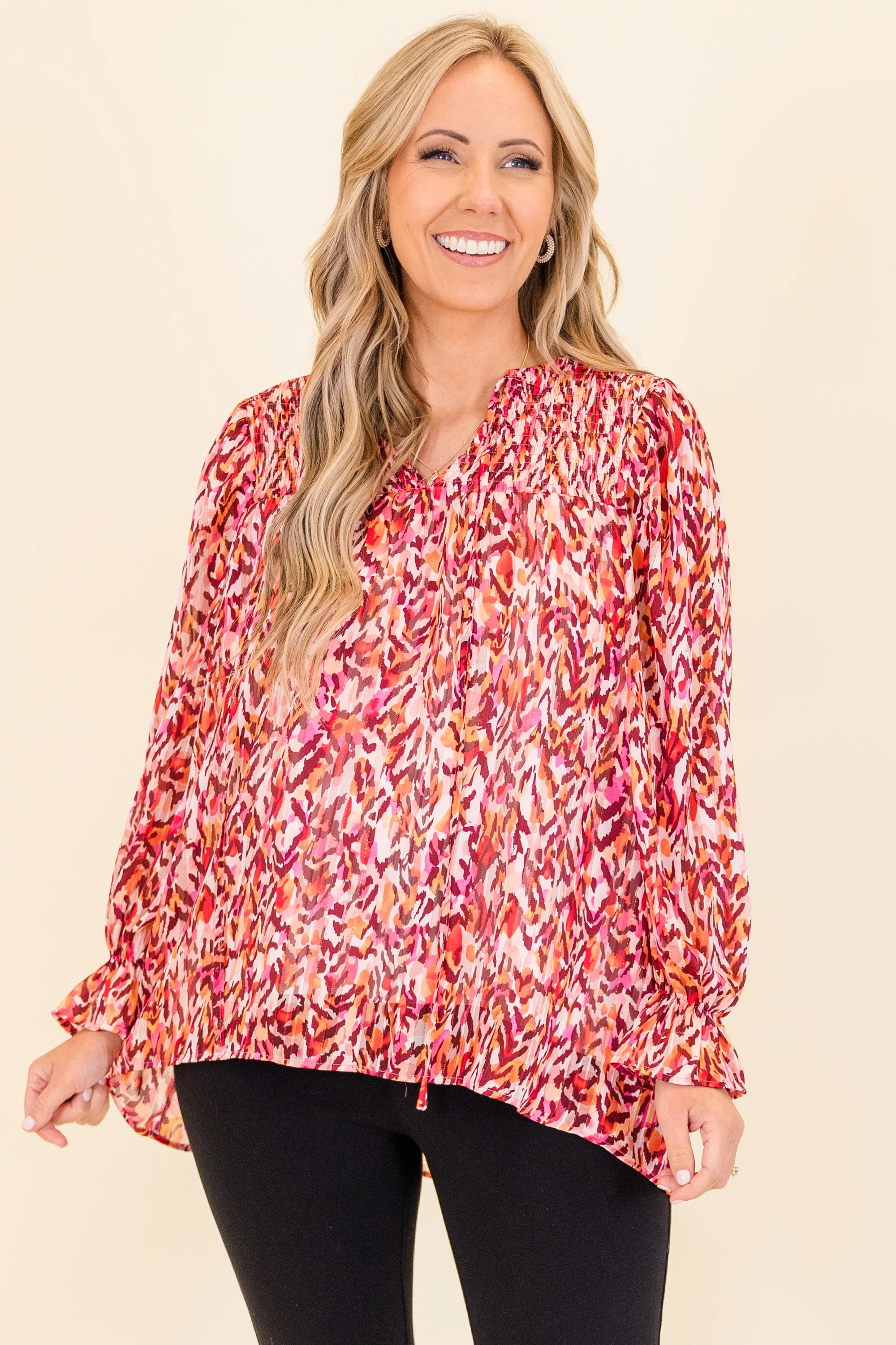 Cascade Swirl Top, Fuchsia - Giverhouse