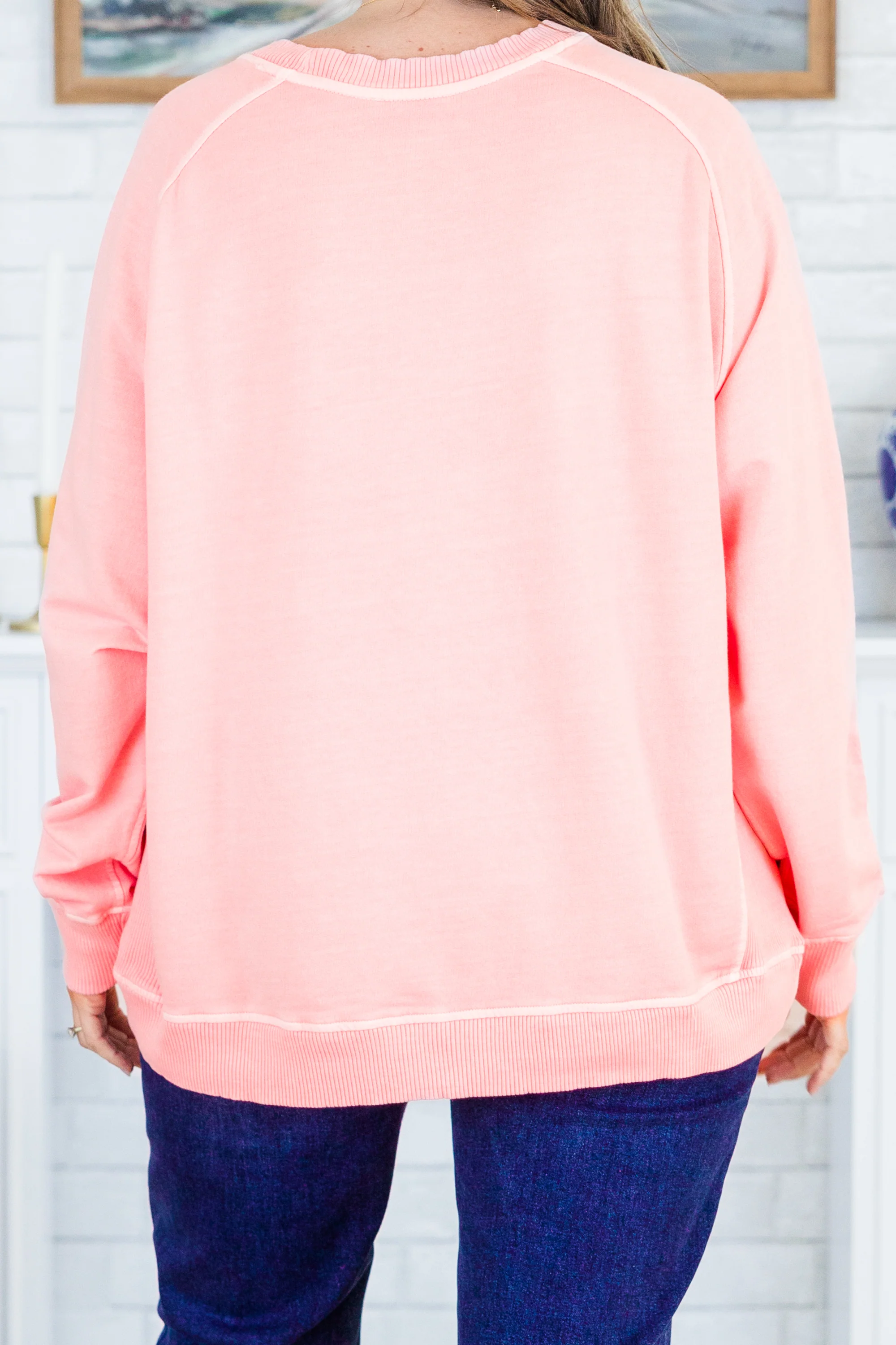 Happy To Be Here Pullover, Dark Pink - Giverhouse