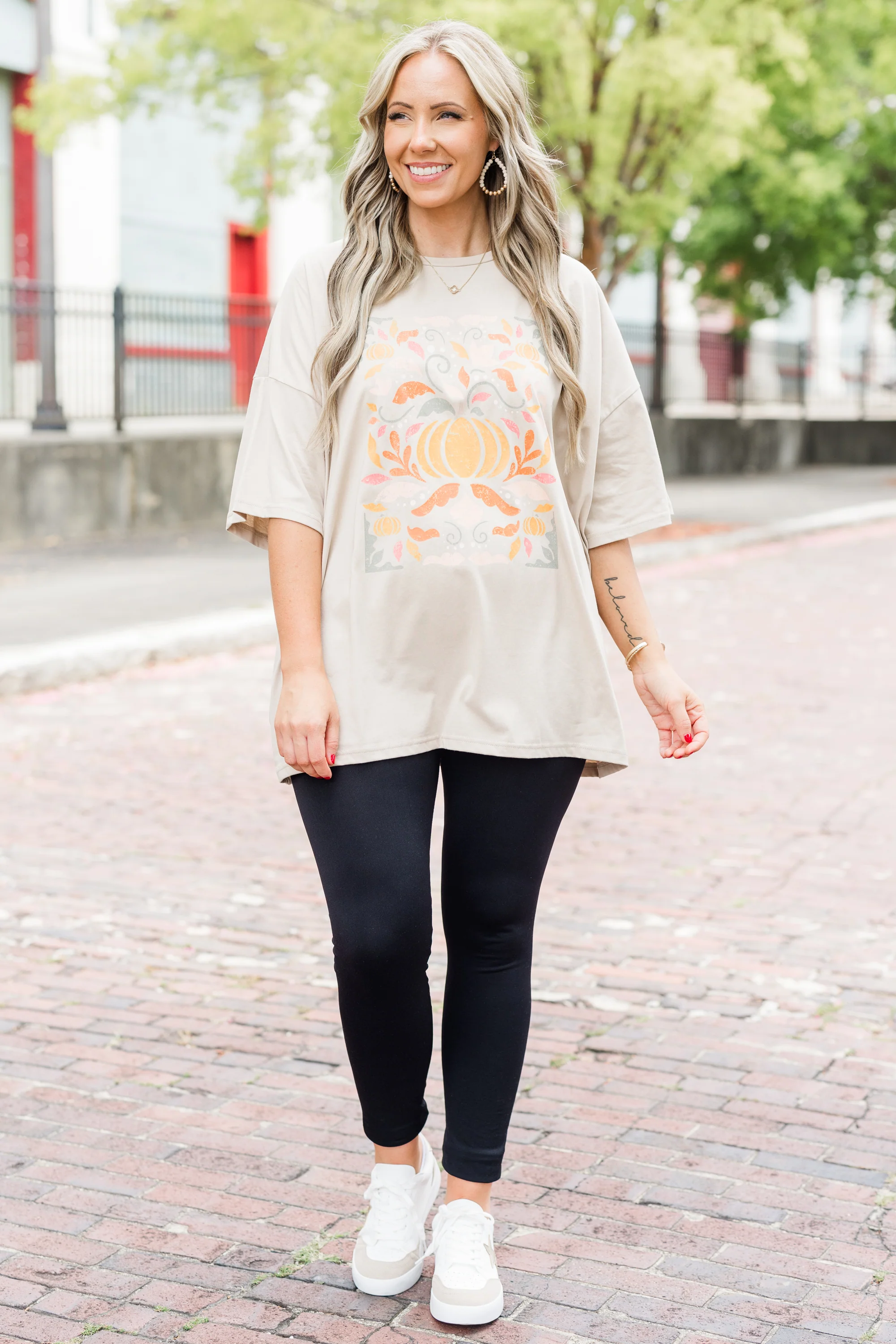 Colors Of Fall Boyfriend Tee, Light Mocha - Giverhouse