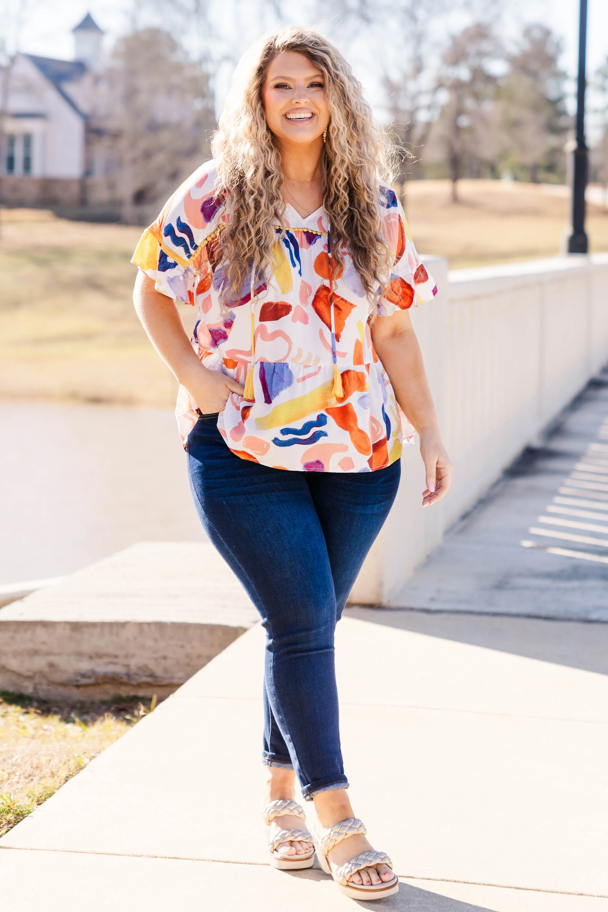 On A New Stage Top, Mustard - Giverhouse