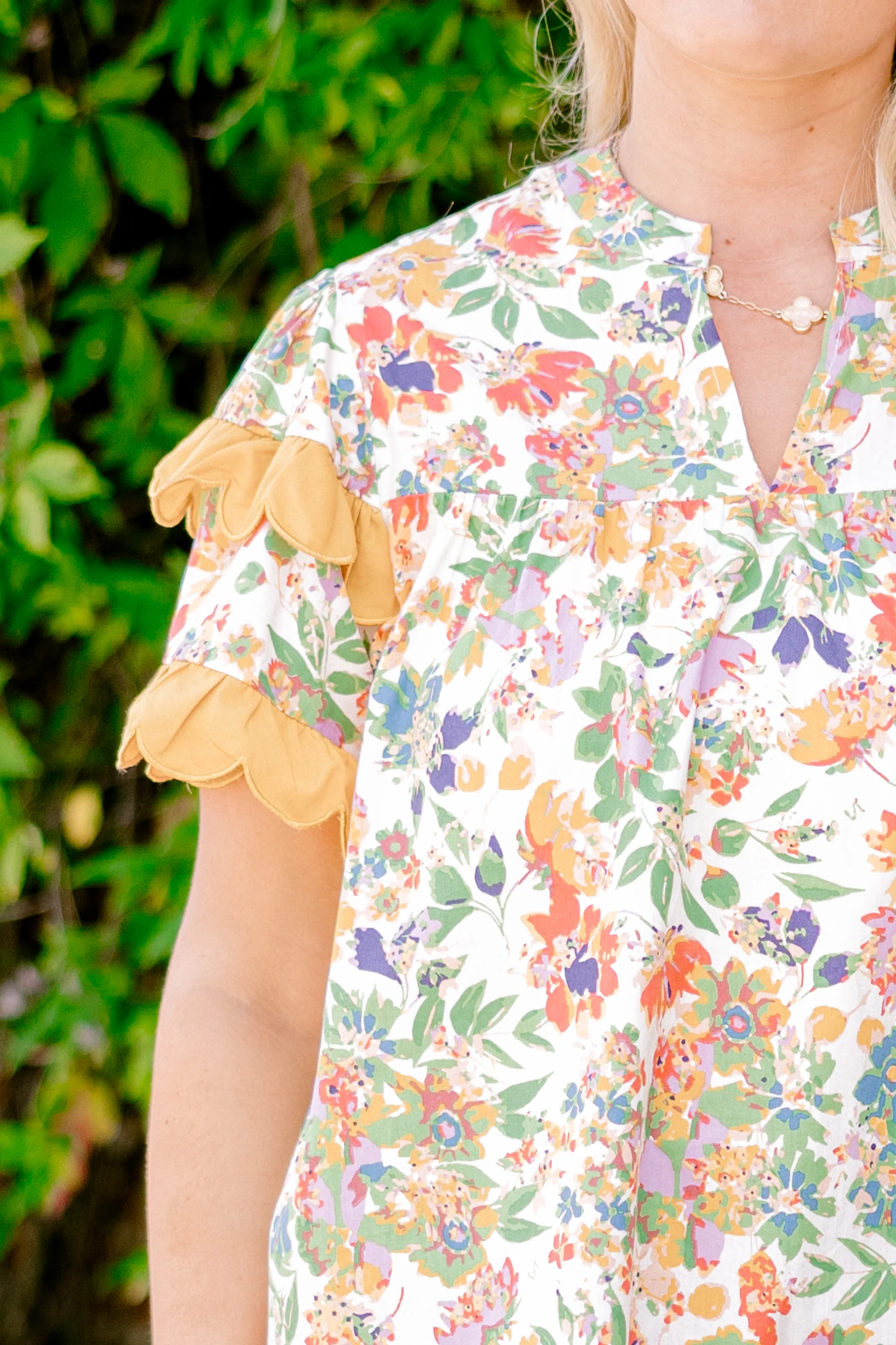 Santorini Bound Top, Orange Multi - Giverhouse