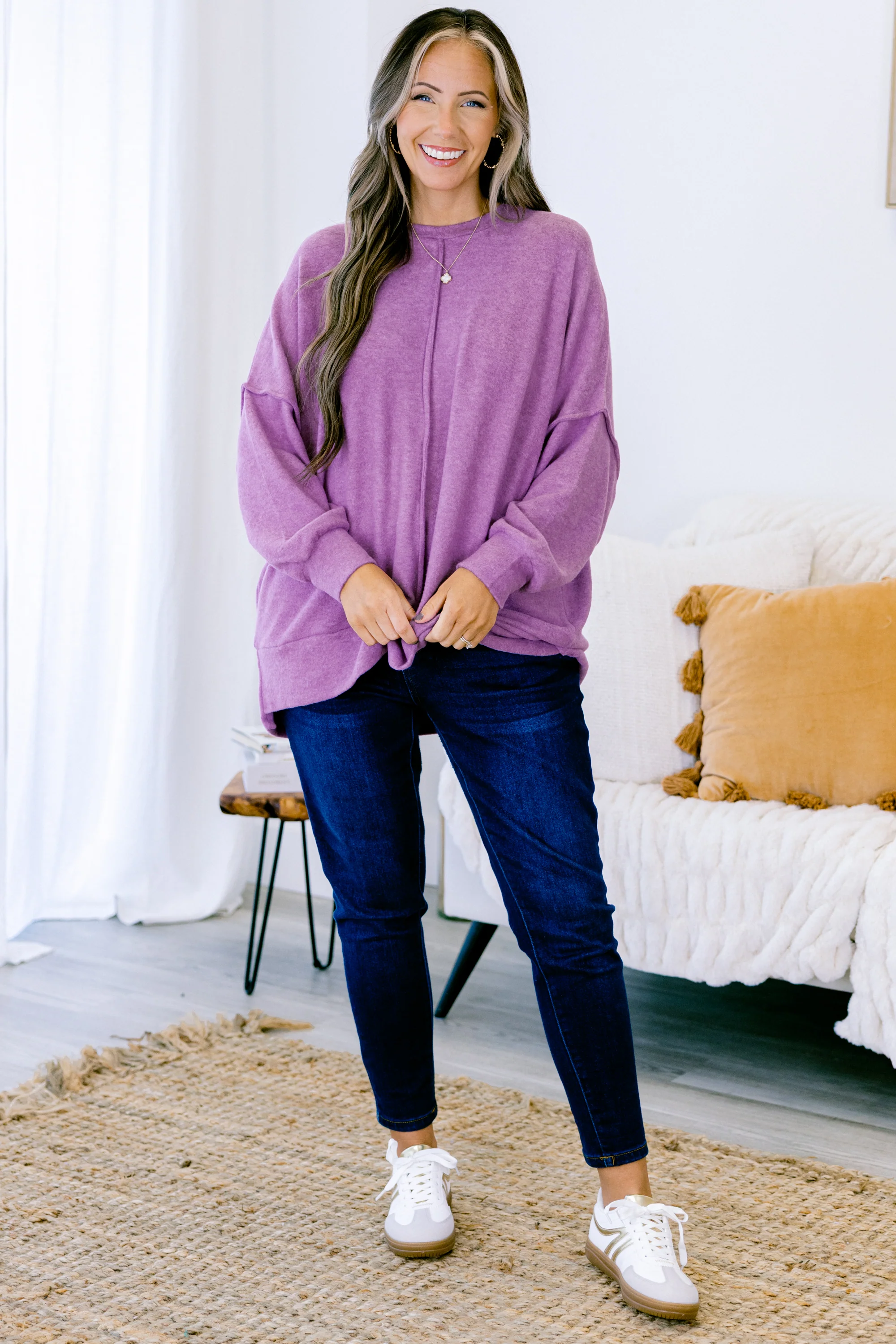 So Comfy Sweater, Bright Violet - Giverhouse