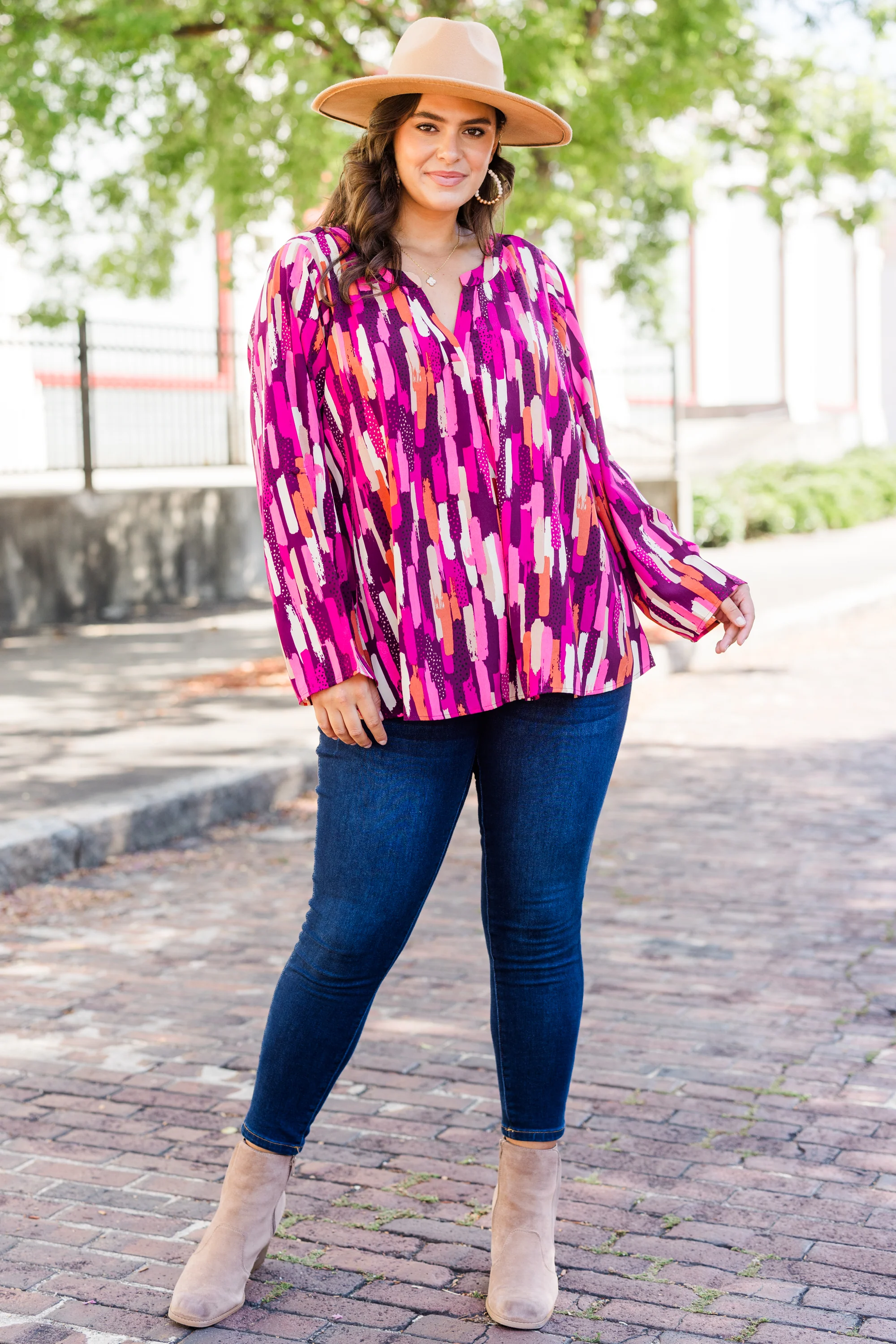 In Office Top, Pink Multi - Giverhouse