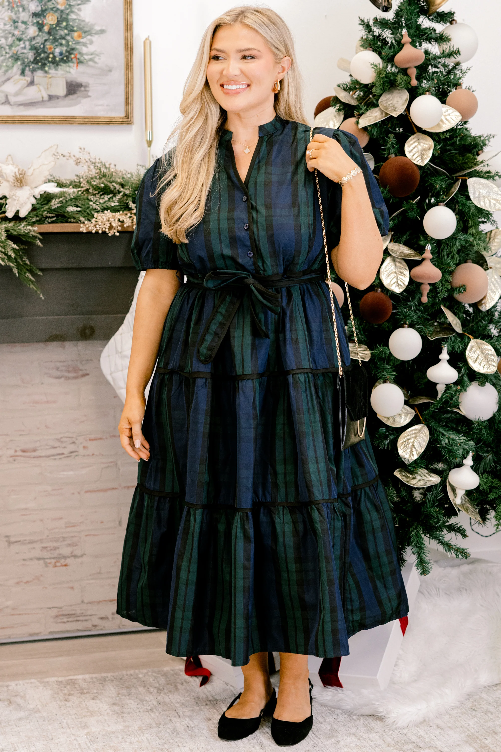 Hope Of It All Dress, Black Watch - Giverhouse