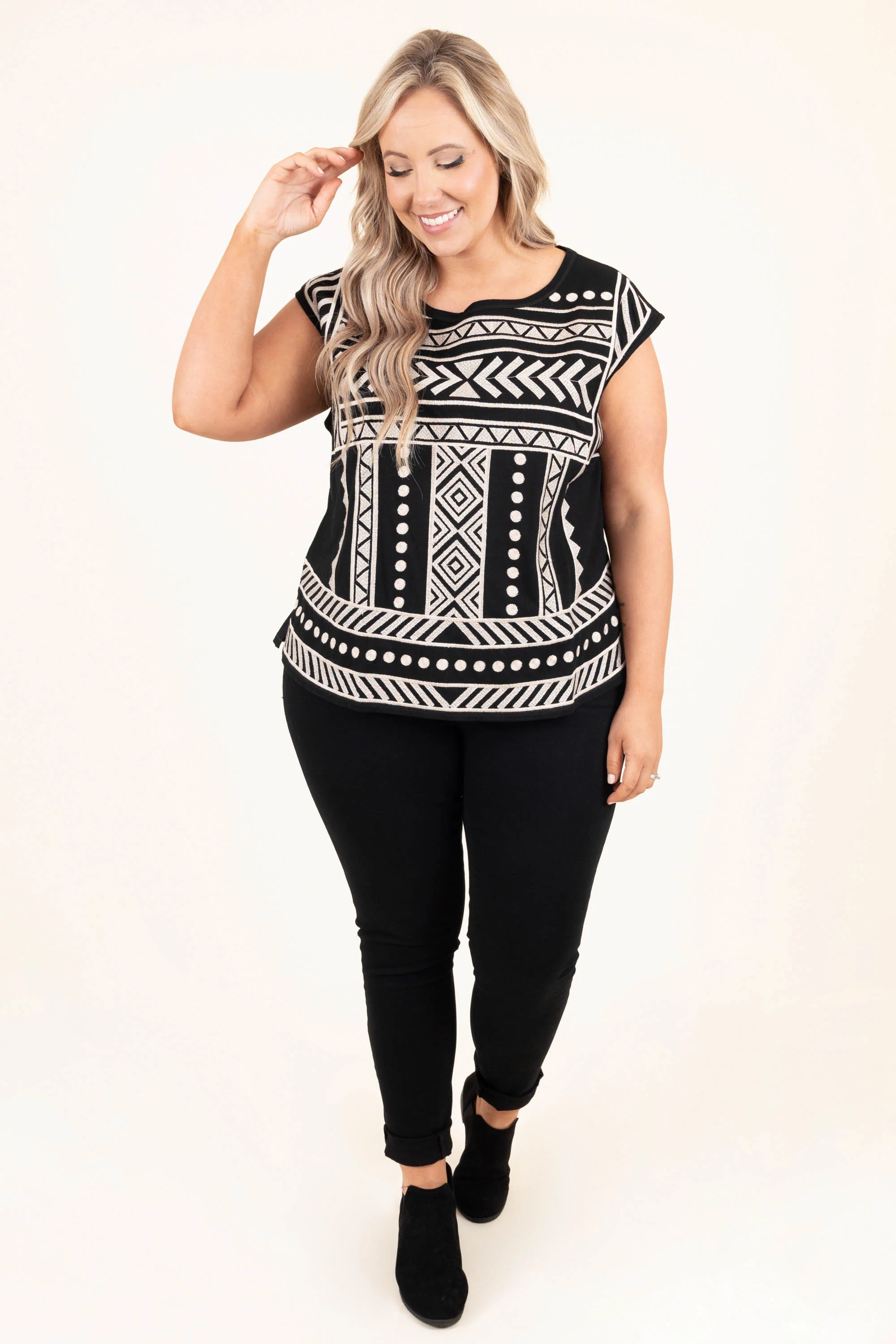 Let Time Stop Top, Black Taupe - Giverhouse