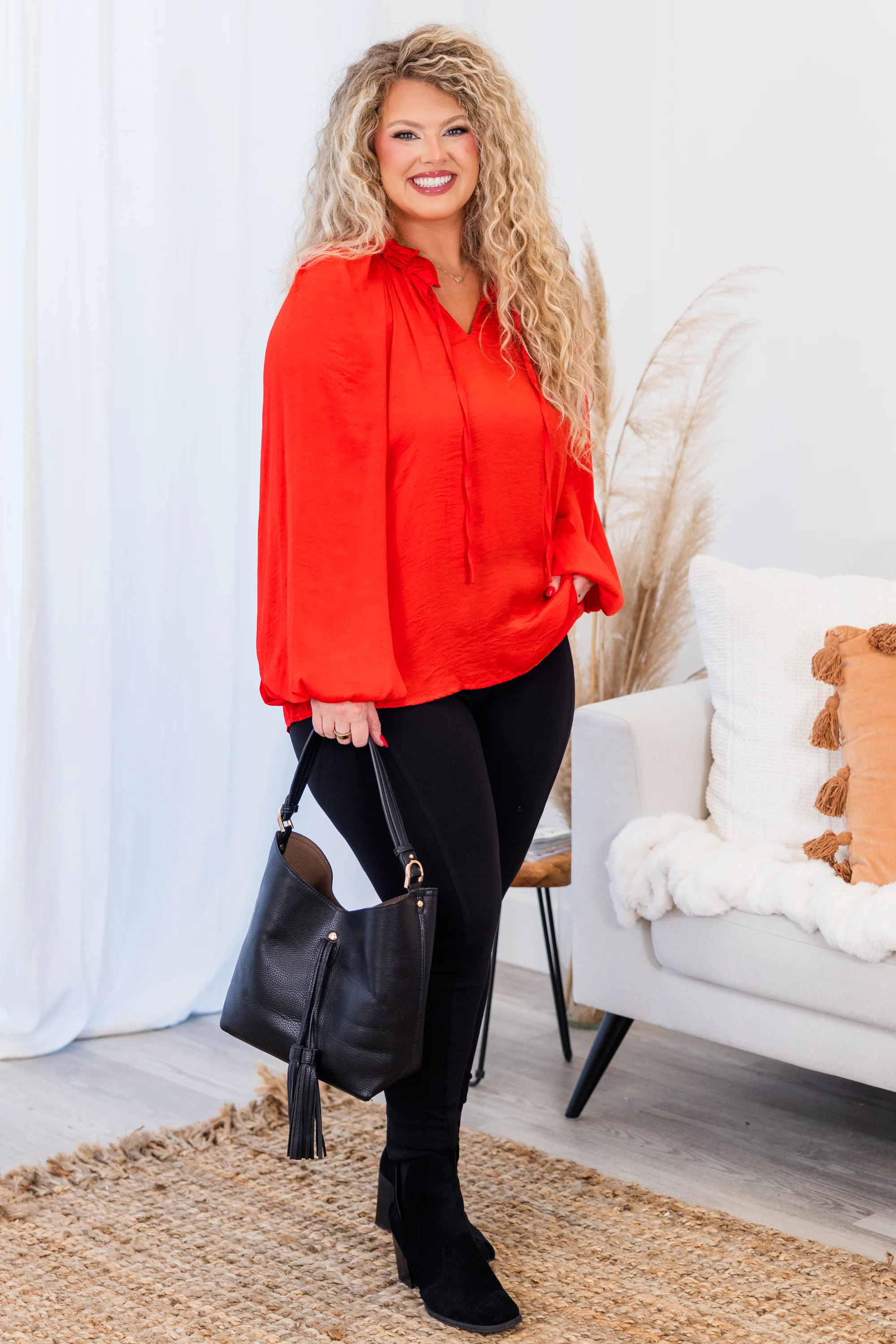 Bury The Blush Top, Red - Giverhouse