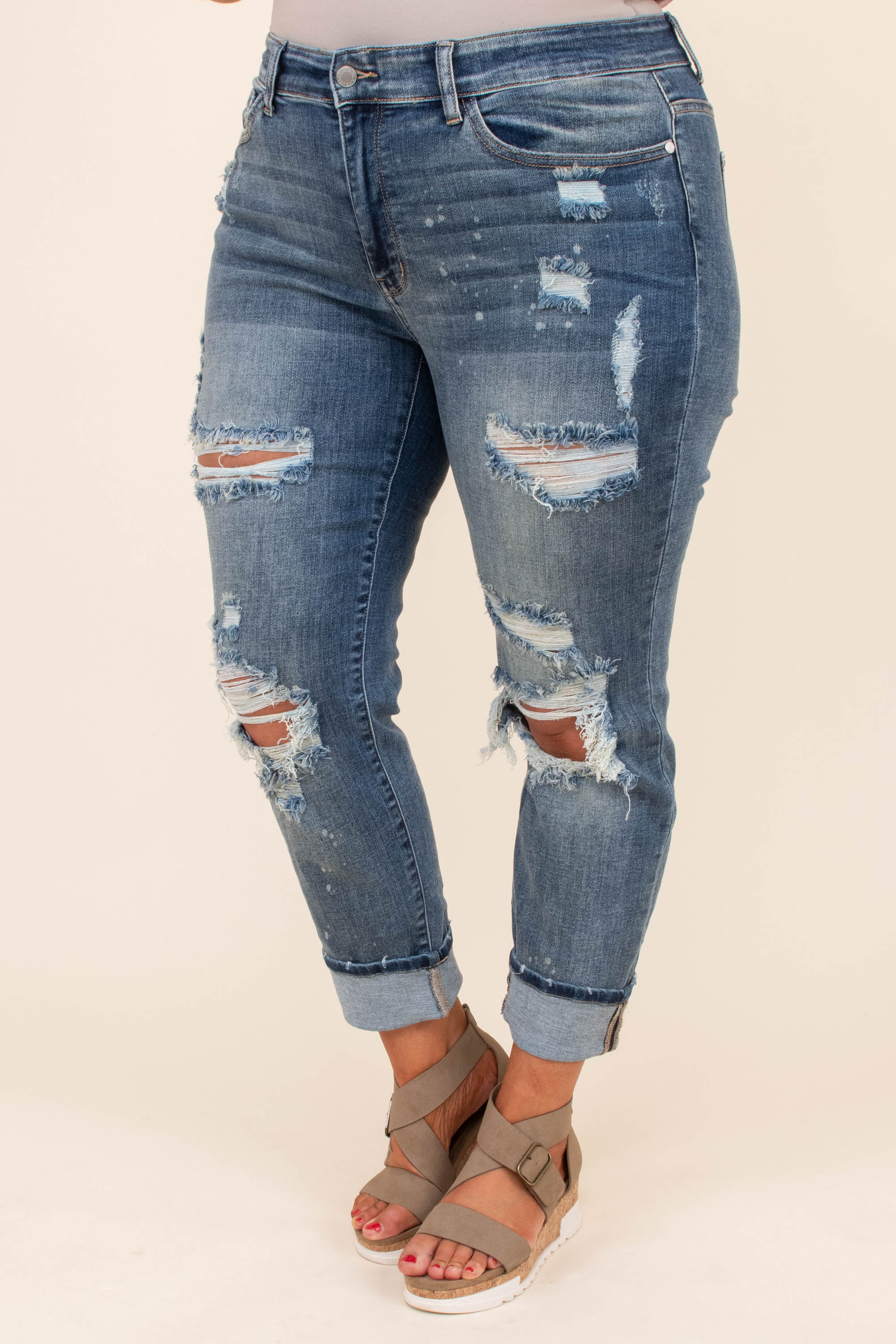 Yes To Distress Jeans, Dark Wash - Giverhouse