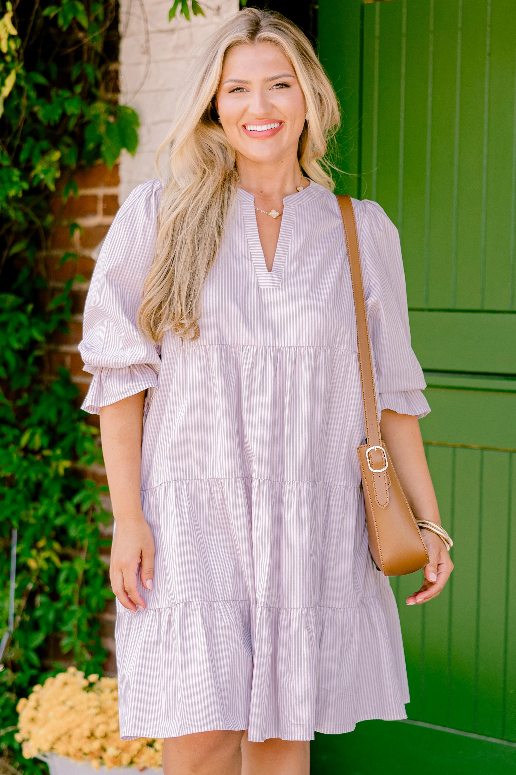 What You Know Dress, Brown Stripe - Giverhouse