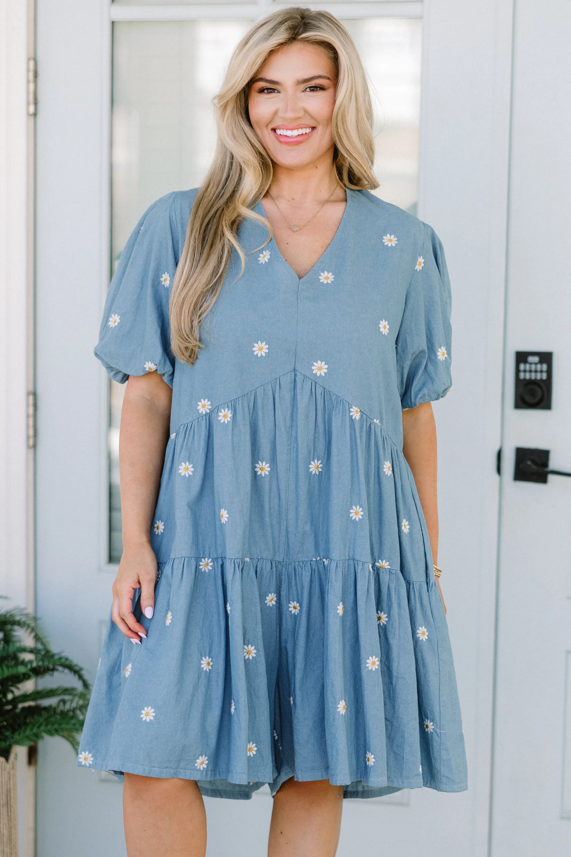 Hidden Reflections Romper, Denim Blue - Giverhouse