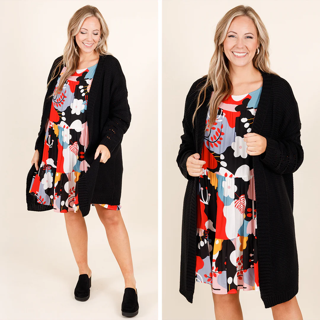 Flooding With Perfection Dress, Black - Giverhouse