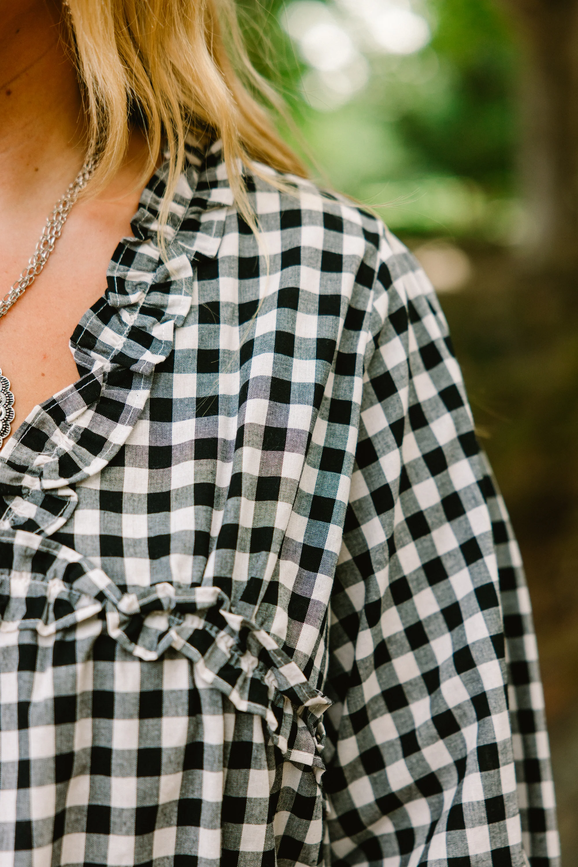 Sparkling Sunlight Top, Black Gingham - Giverhouse