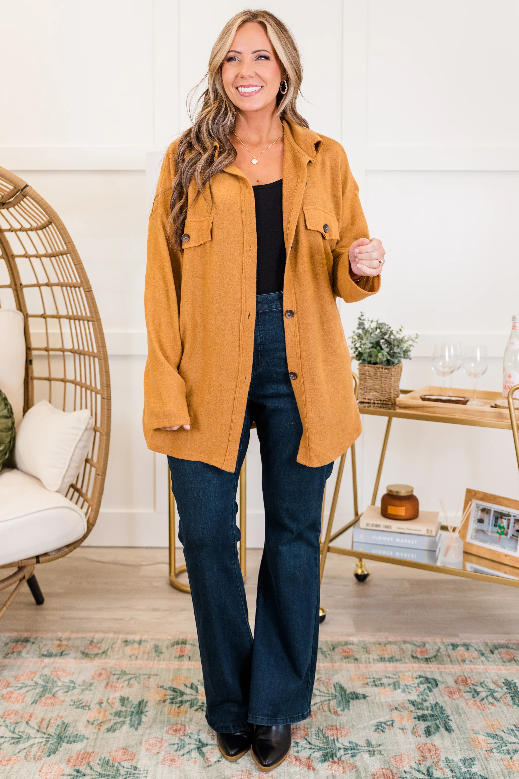 Passing Glances Jacket, Caramel - Giverhouse