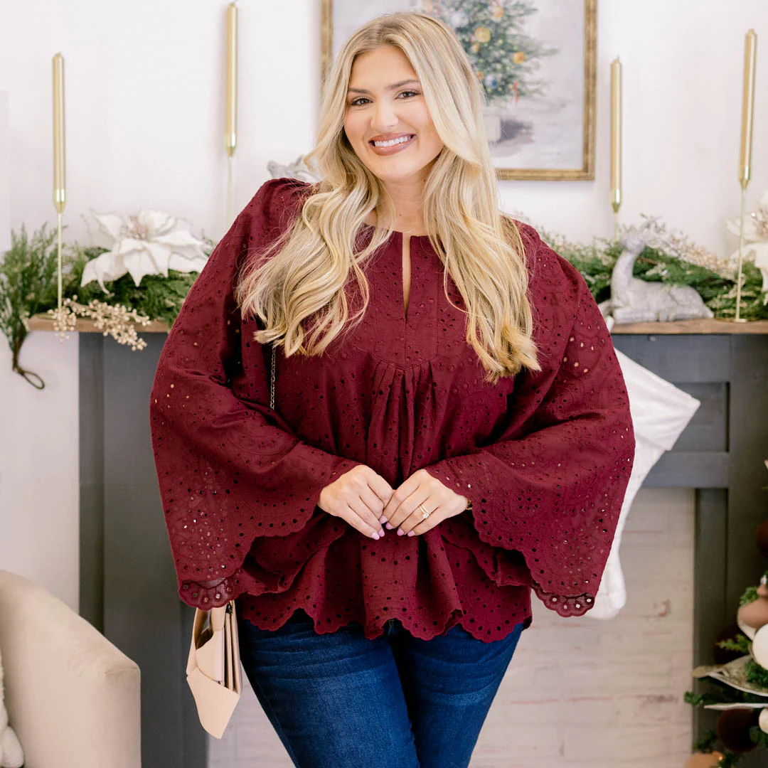 Free Like The Wind Top, Red Lace - Giverhouse