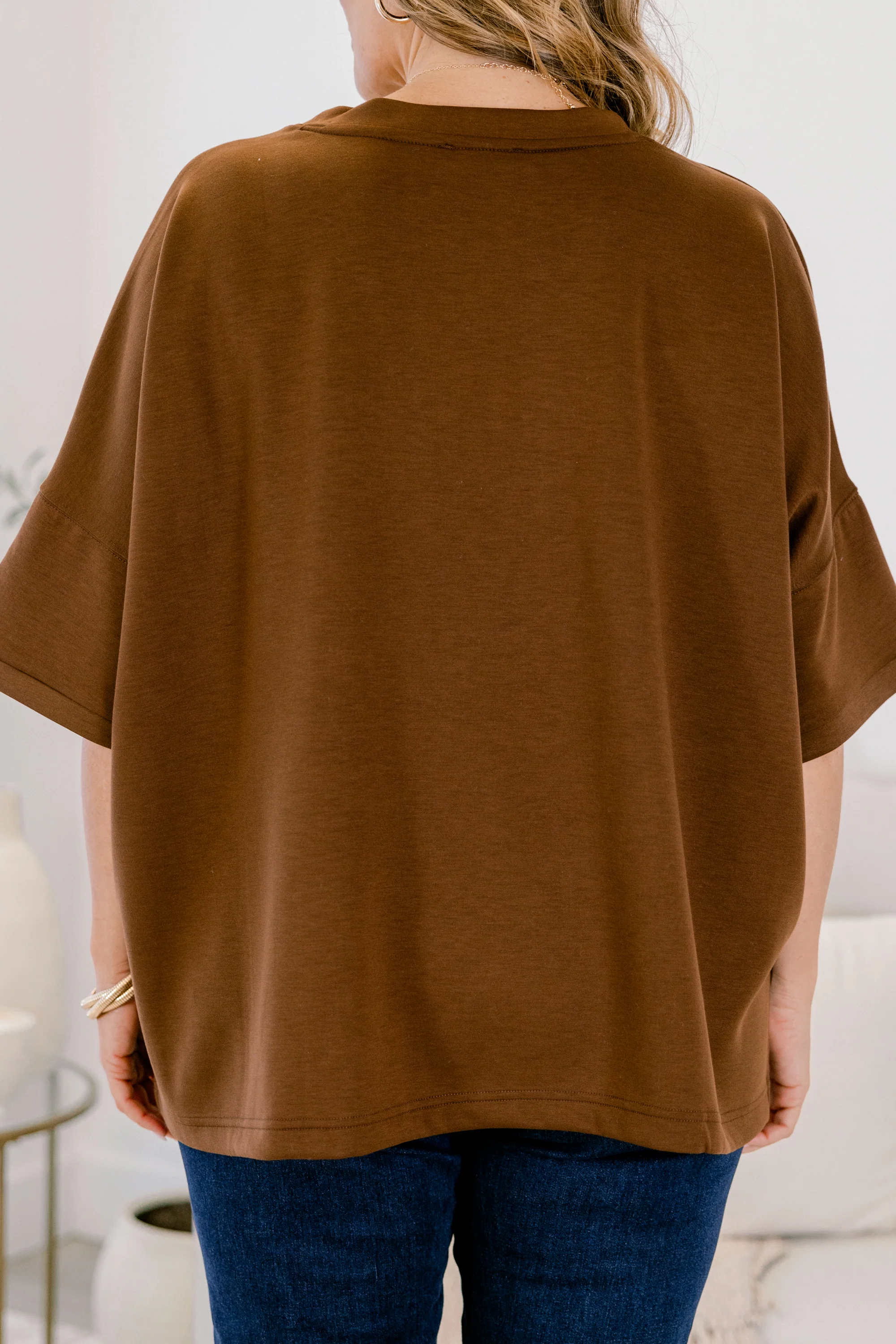 Comfortable Charm Top, Brown - Giverhouse