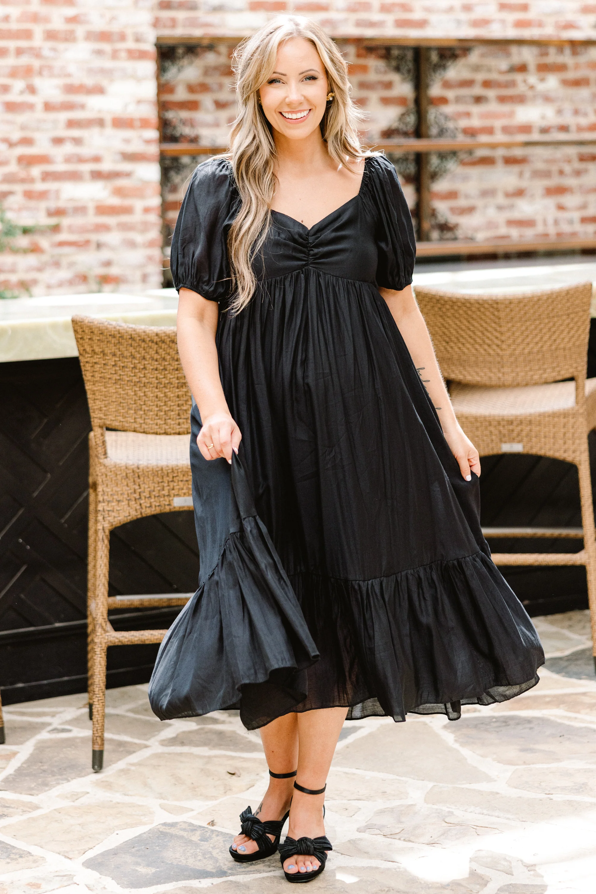 Working Your Charm Midi Dress, Black - Giverhouse